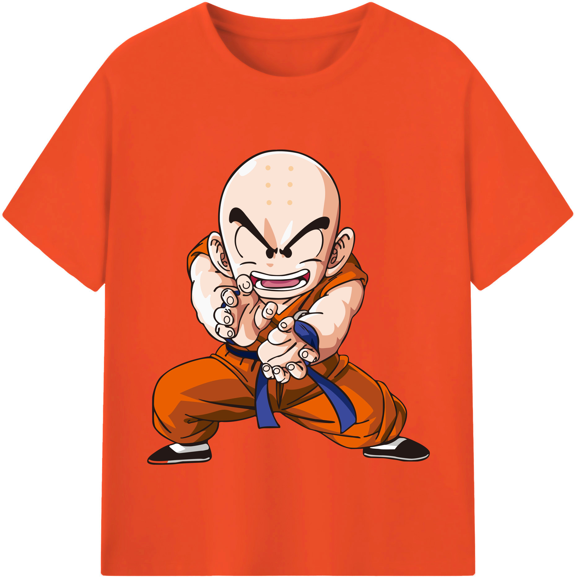 （画像用） ドラゴンボール クリリン DRAGON BALL krillin 綿100％半袖Tシャツ（フロントプリント）