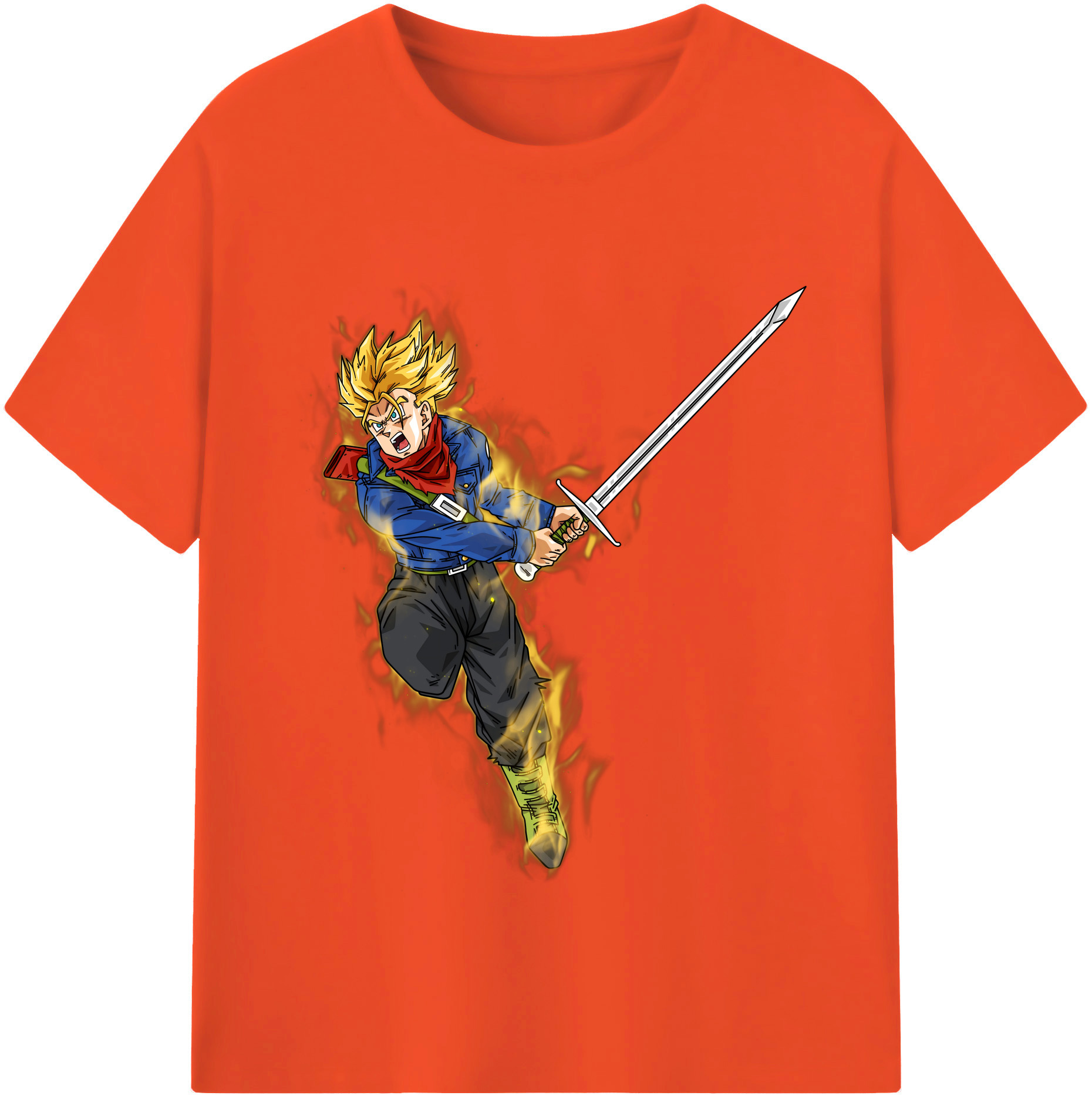 （画像用） ドラゴンボール トランクス（Torankusu）DRAGON BALL Trunks 綿100％半袖Tシャツ（フロントプリント）