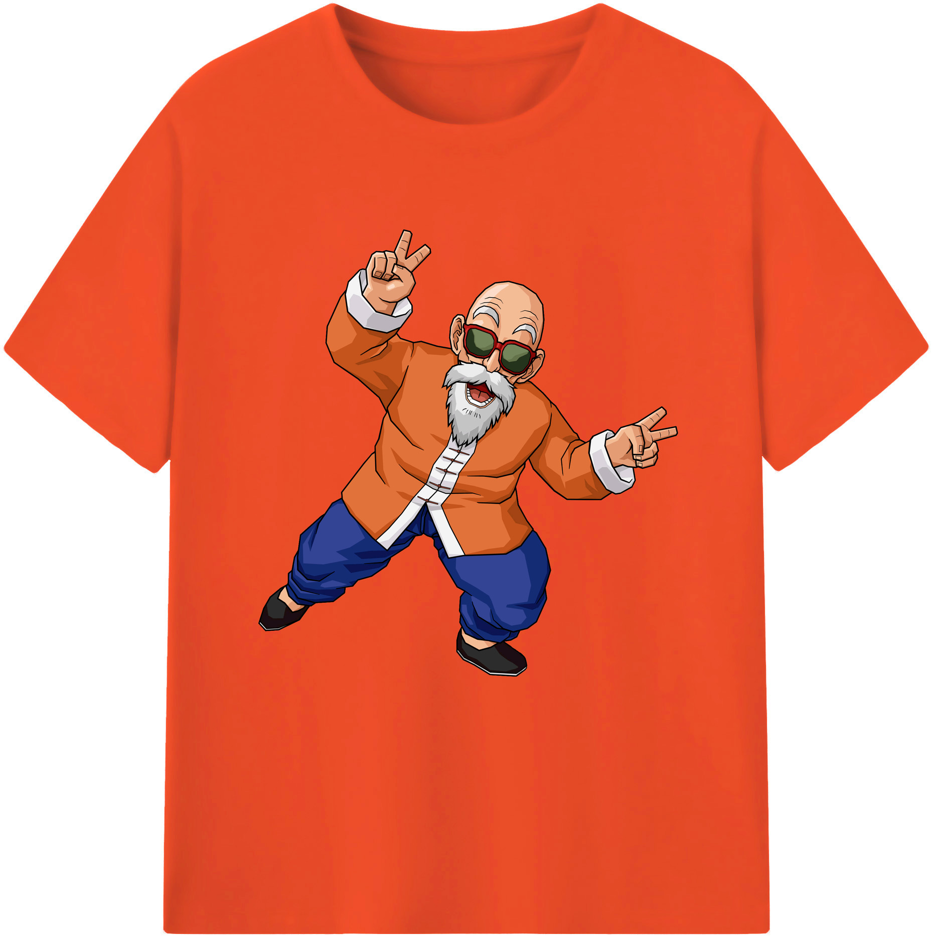 （画像用） ドラゴンボール 亀仙人（かめせんにん） DRAGON BALL Master Roshi Kame Sennin 綿100％半袖Tシャツ（フロントプリント）