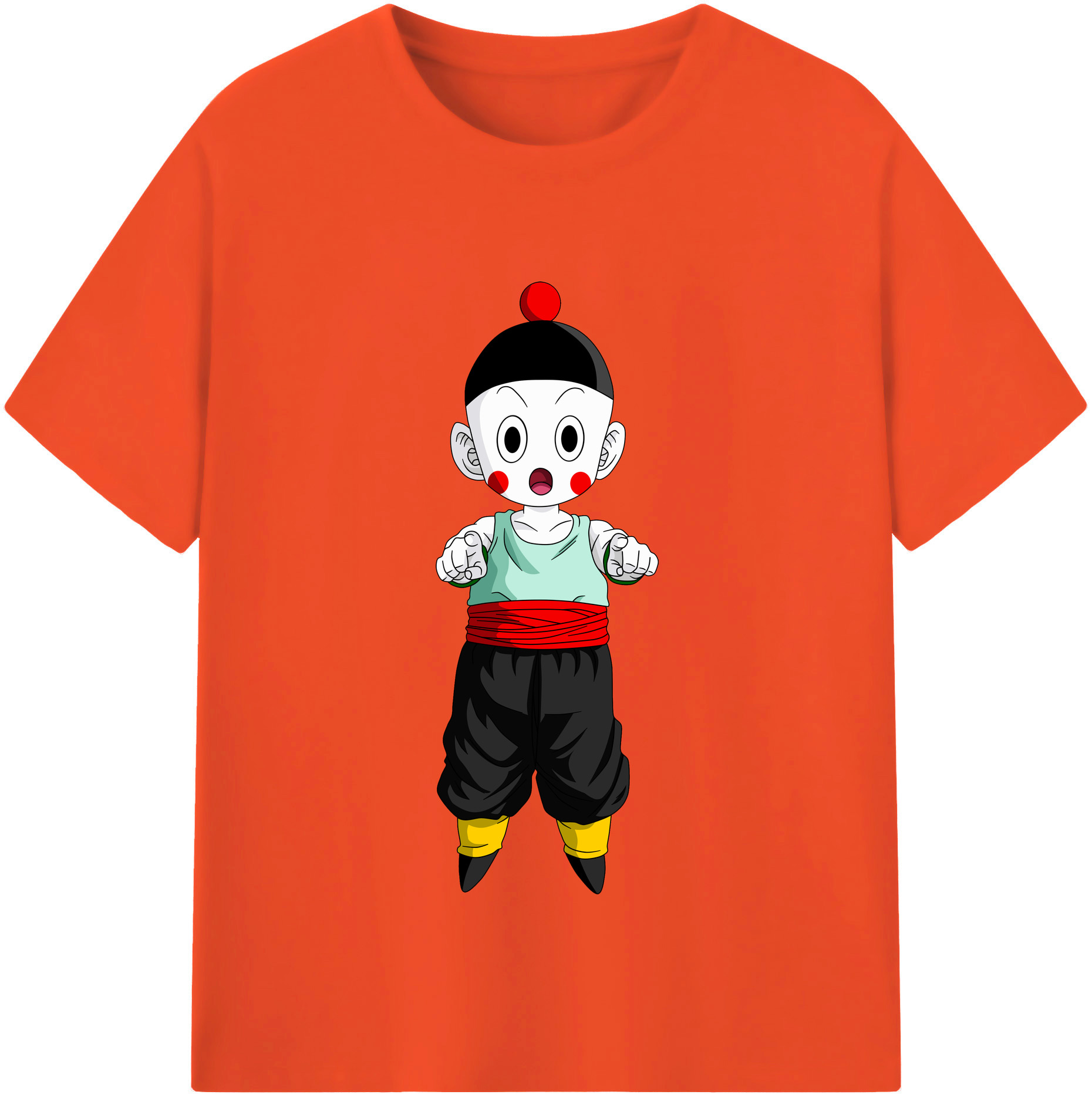 （画像用） ドラゴンボール 餃子（チャオズ）DRAGON BALL Chaoz 綿100％半袖Tシャツ（フロントプリント）