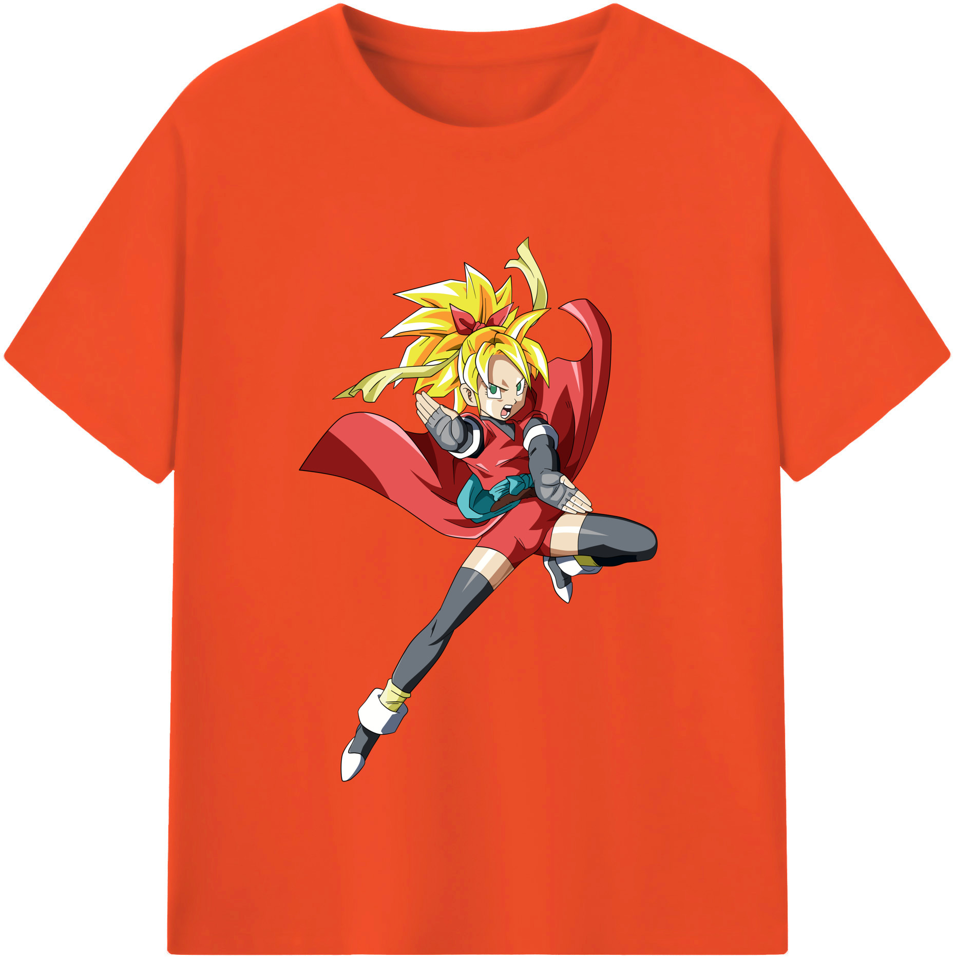 （画像用） ドラゴンボール カリフラ DRAGON BALL Caulifla 綿100％半袖Tシャツ（フロントプリント）
