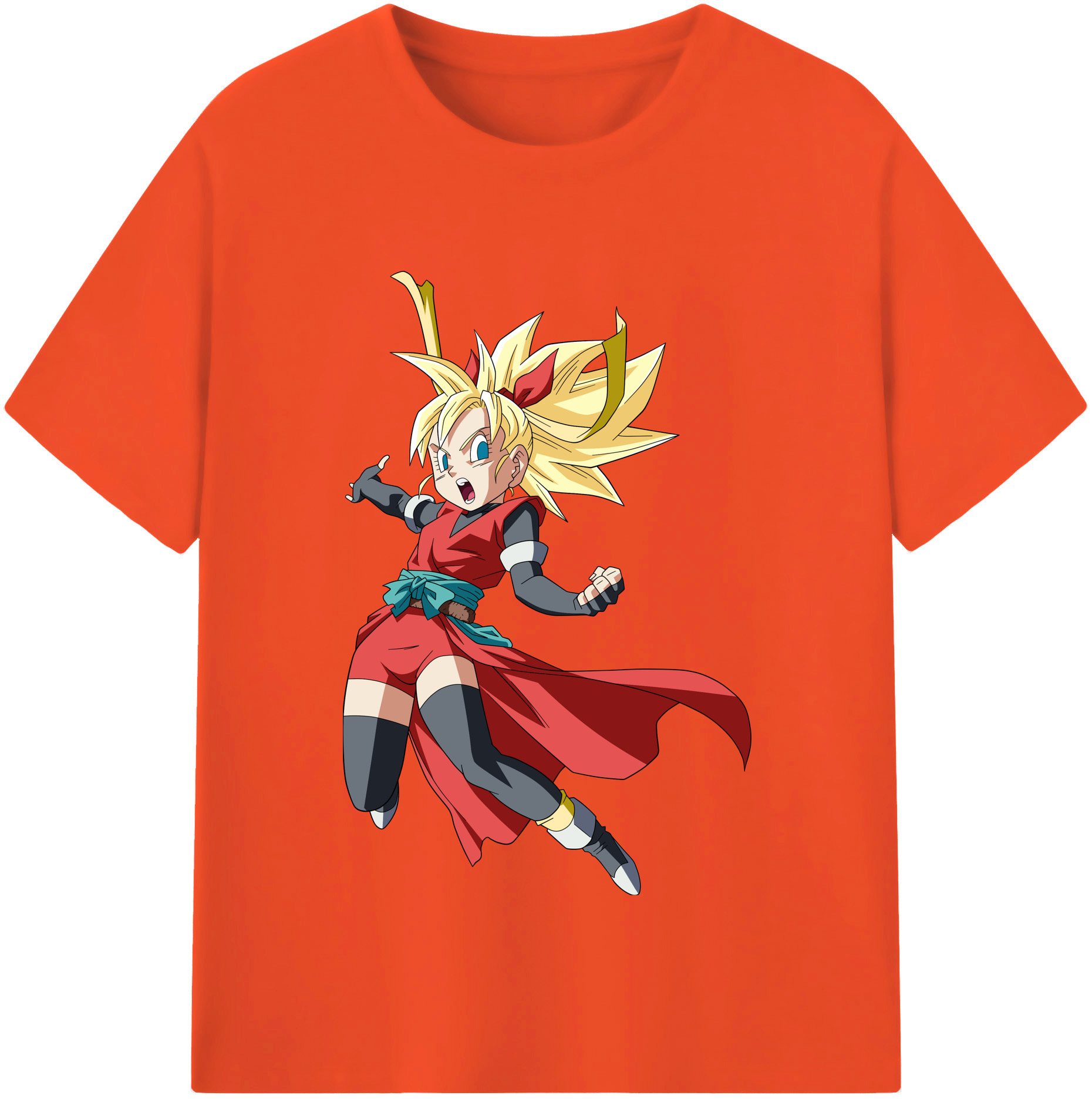 （画像用） ドラゴンボール カリフラ DRAGON BALL Caulifla 綿100％半袖Tシャツ（フロントプリント）