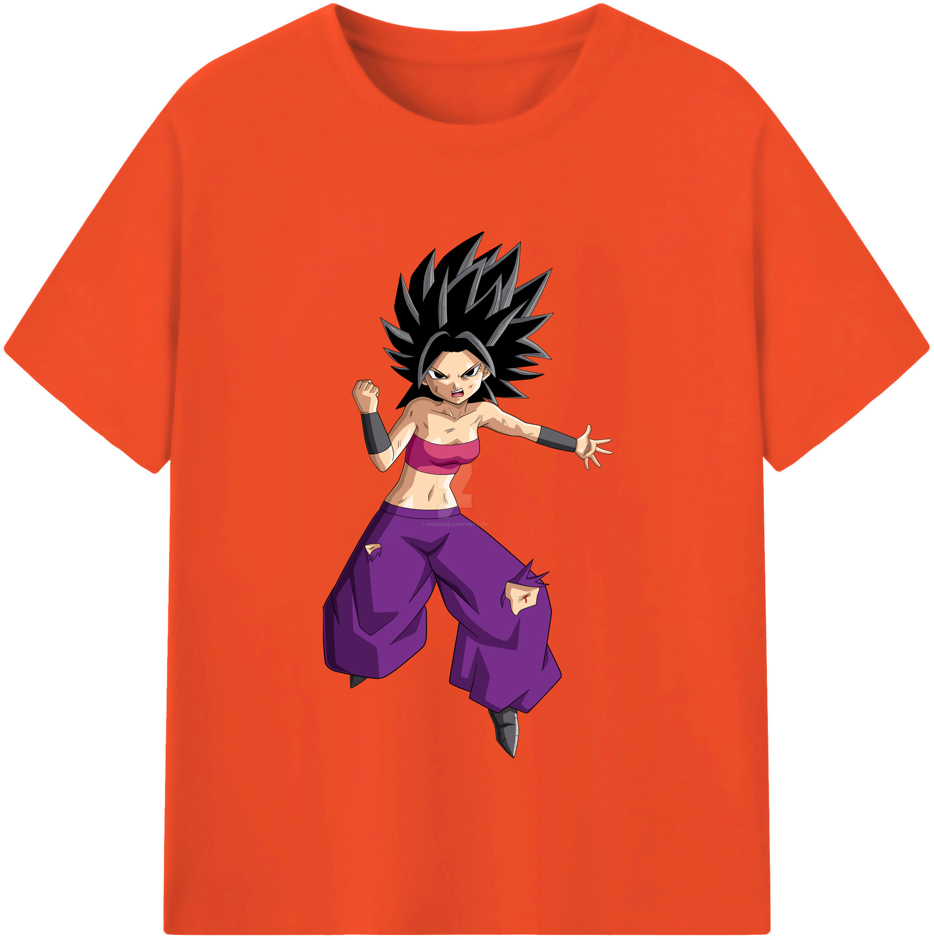 （画像用） ドラゴンボール カリフラ DRAGON BALL Caulifla 綿100％半袖Tシャツ（フロントプリント）