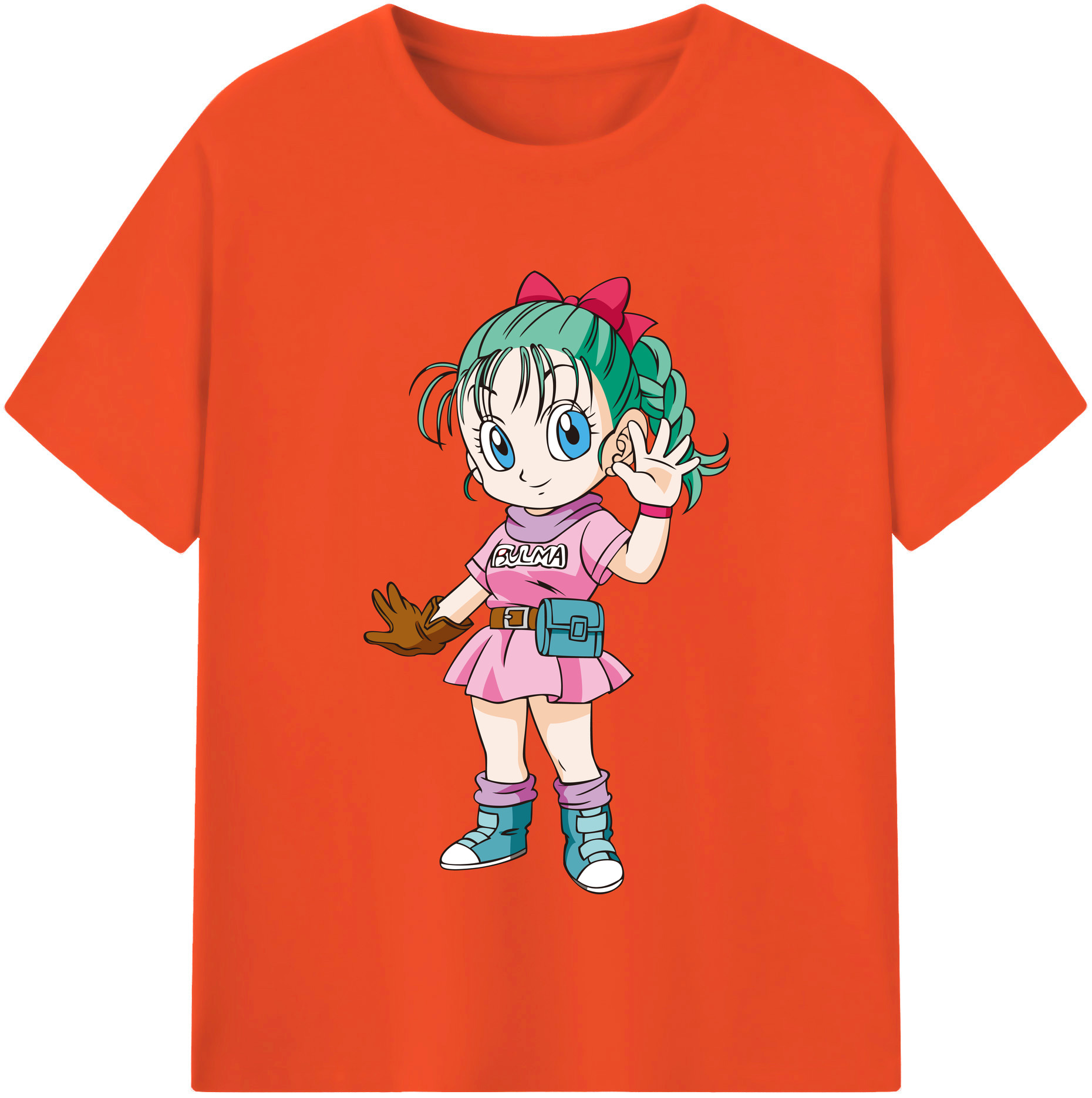 （画像用） ドラゴンボール ブルマ DRAGON BALL Bulma 綿100％半袖Tシャツ（フロントプリント）