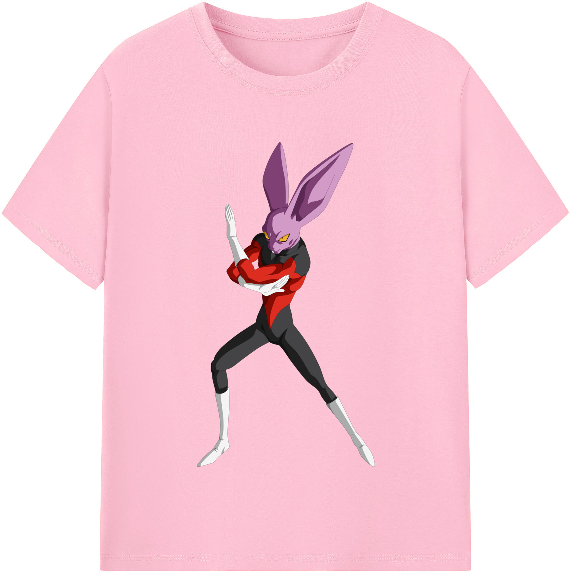 （画像用） ドラゴンボール ビルス 破壊神ビルス DRAGON BALL Beerus Birusu 綿100％半袖Tシャツ（フロントプリント）