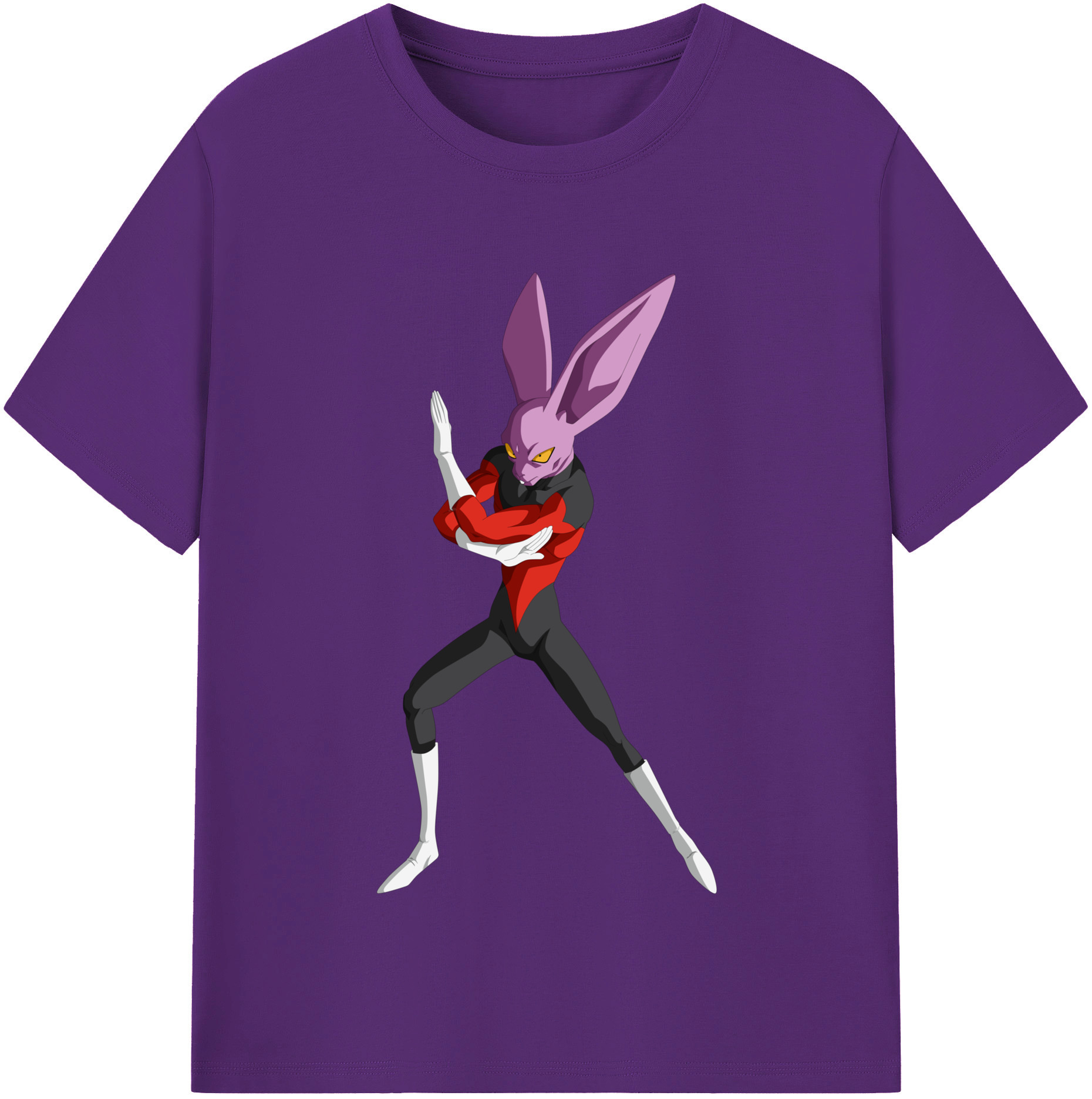 （画像用） ドラゴンボール ビルス 破壊神ビルス DRAGON BALL Beerus Birusu 綿100％半袖Tシャツ（フロントプリント）