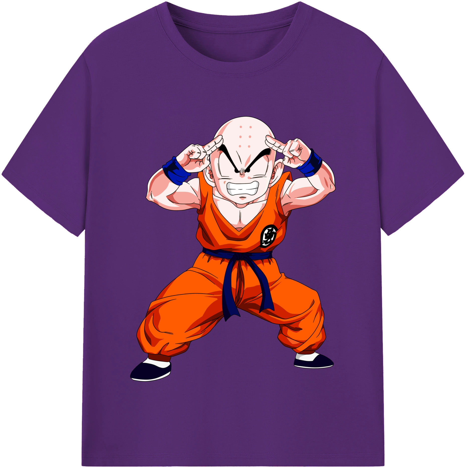 （画像用） ドラゴンボール クリリン DRAGON BALL krillin 綿100％半袖Tシャツ（フロントプリント）