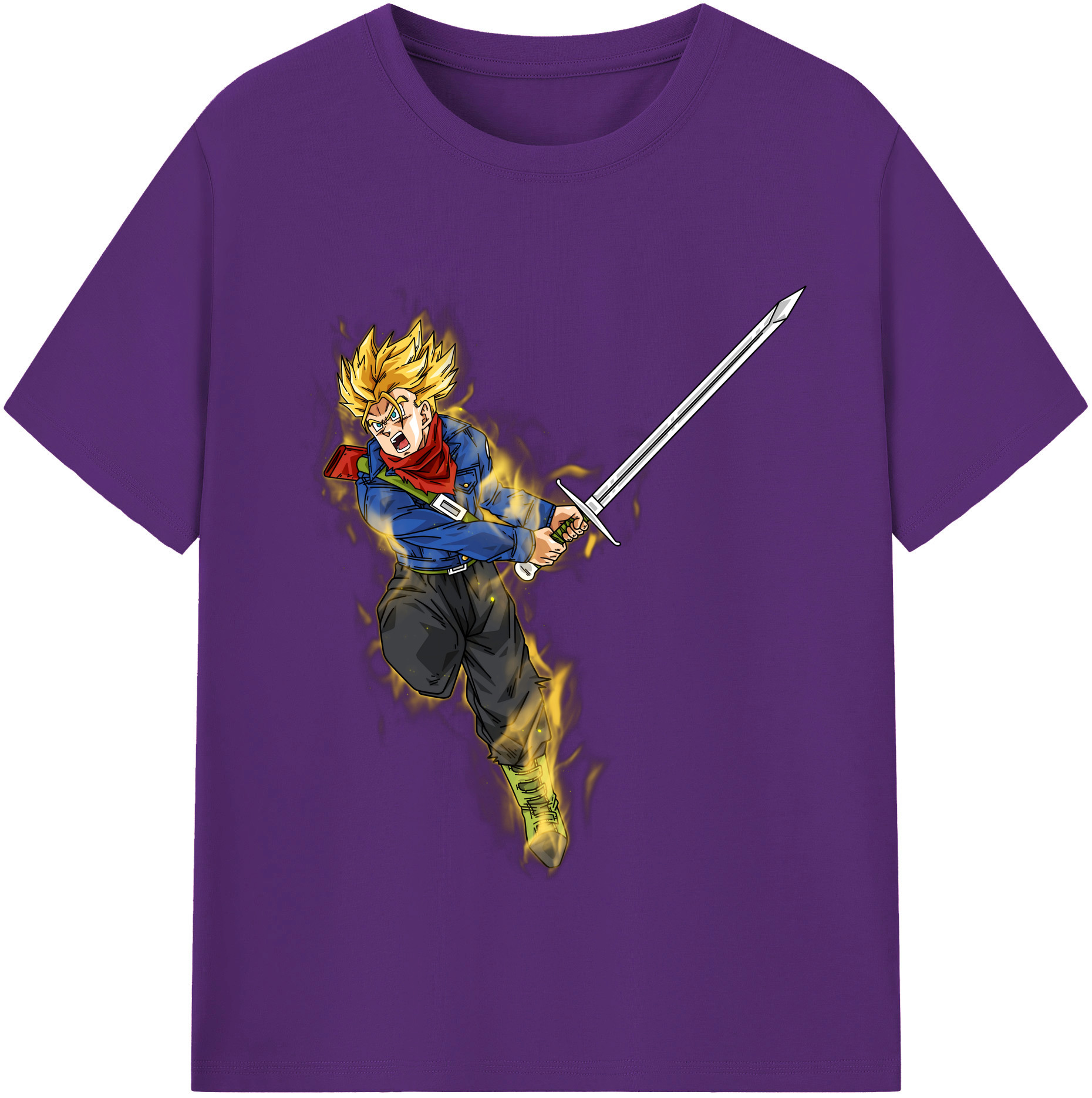 （画像用） ドラゴンボール トランクス（Torankusu）DRAGON BALL Trunks 綿100％半袖Tシャツ（フロントプリント）