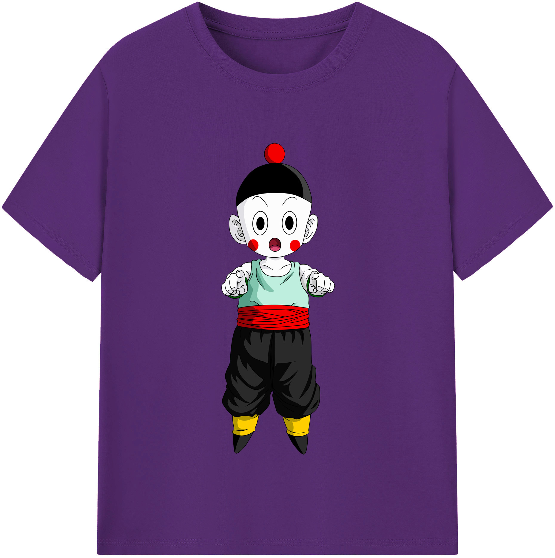 （画像用） ドラゴンボール 餃子（チャオズ）DRAGON BALL Chaoz 綿100％半袖Tシャツ（フロントプリント）