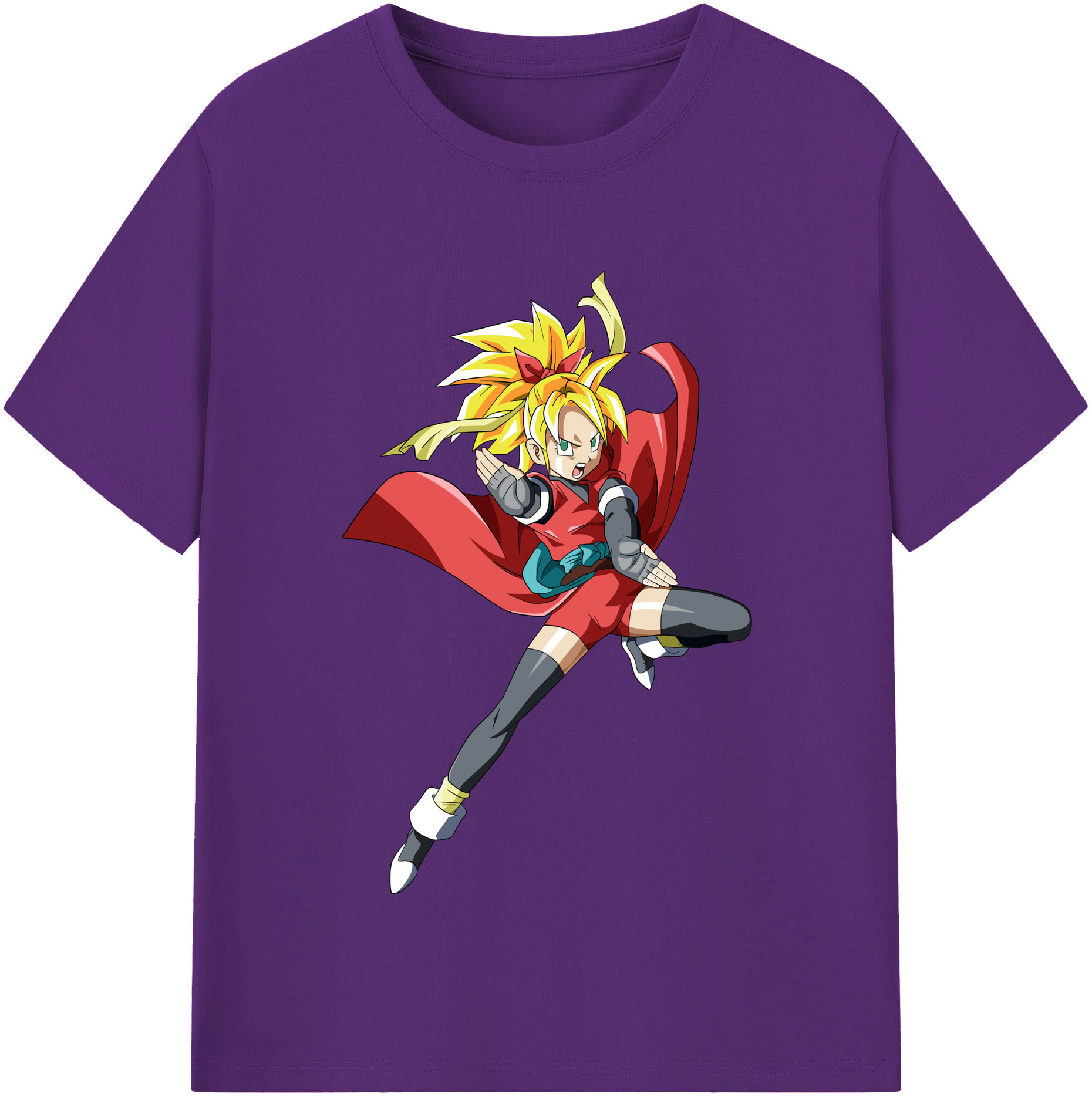 （画像用） ドラゴンボール カリフラ DRAGON BALL Caulifla 綿100％半袖Tシャツ（フロントプリント）