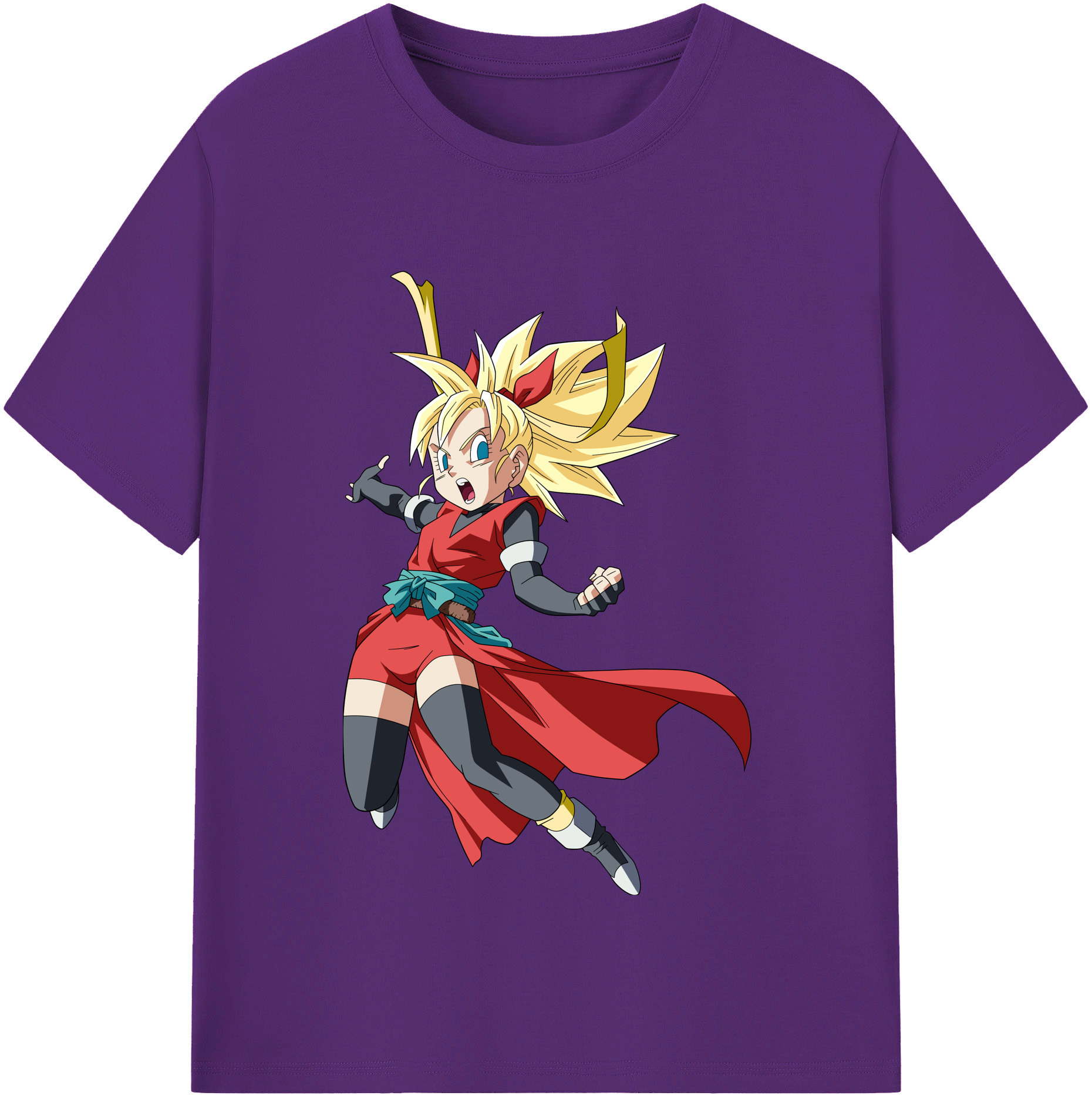 （画像用） ドラゴンボール カリフラ DRAGON BALL Caulifla 綿100％半袖Tシャツ（フロントプリント）