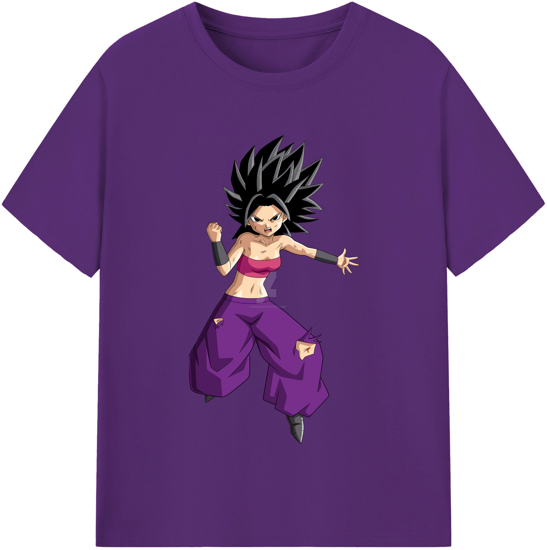 （画像用） ドラゴンボール カリフラ DRAGON BALL Caulifla 綿100％半袖Tシャツ（フロントプリント）