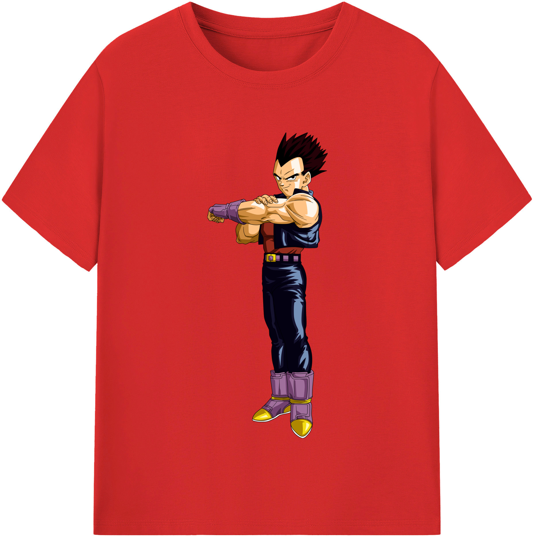 （画像用） ドラゴンボール ベジータ四世（Bejīta Yonsei）DRAGON BALL Vegeta IV 綿100％半袖Tシャツ（フロントプリント）