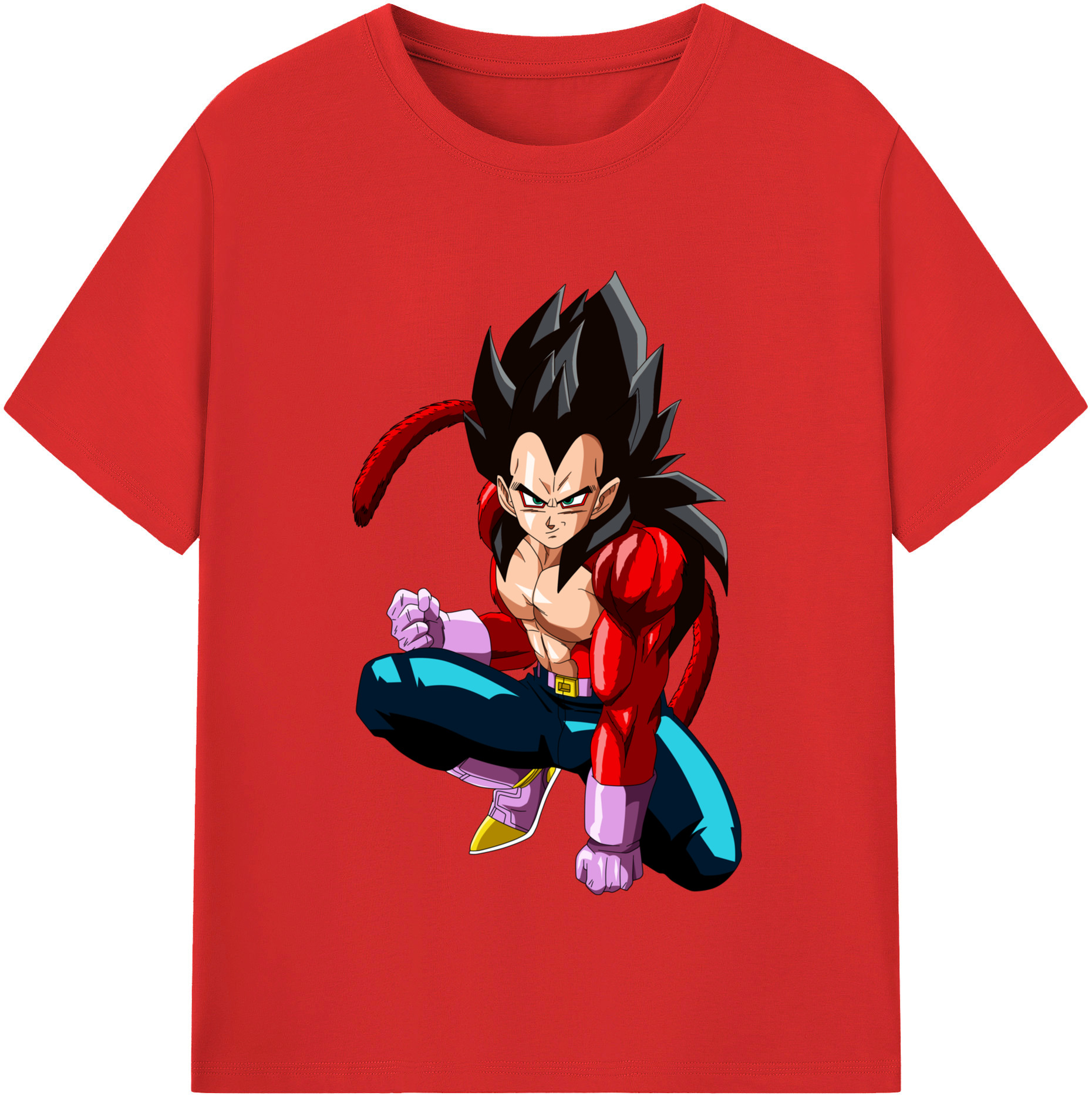 （画像用） ドラゴンボール ベジータ四世（Bejīta Yonsei）DRAGON BALL Vegeta IV 綿100％半袖Tシャツ（フロントプリント）