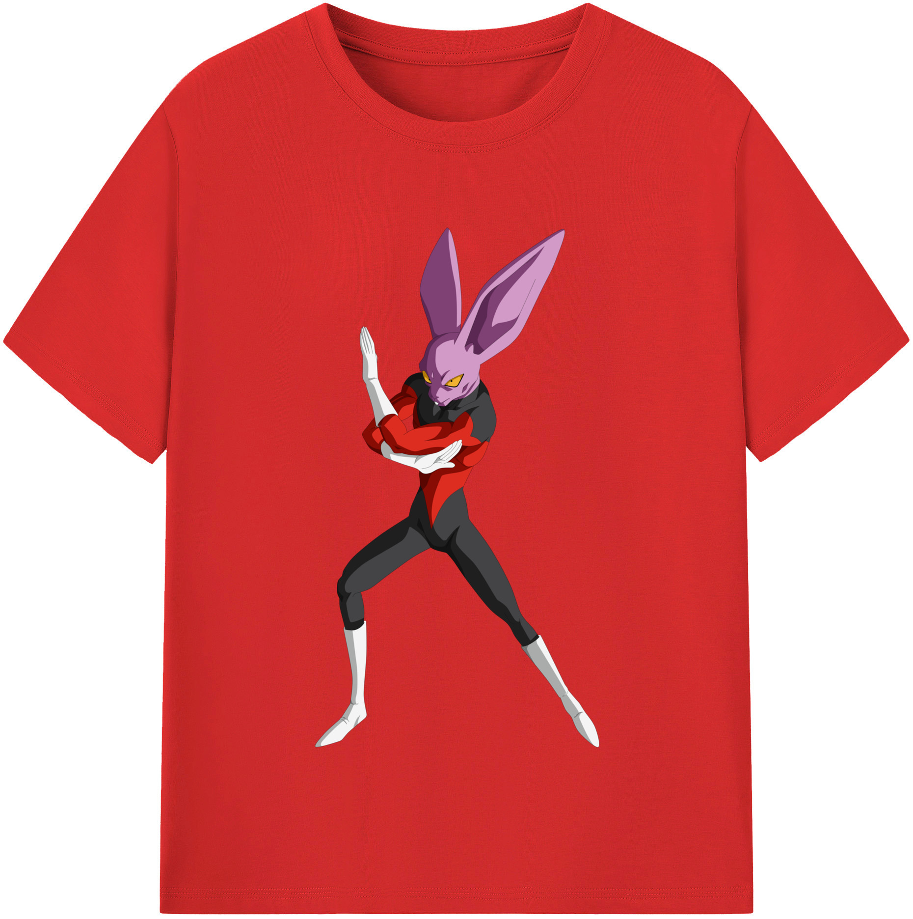 （画像用） ドラゴンボール ビルス 破壊神ビルス DRAGON BALL Beerus Birusu 綿100％半袖Tシャツ（フロントプリント）