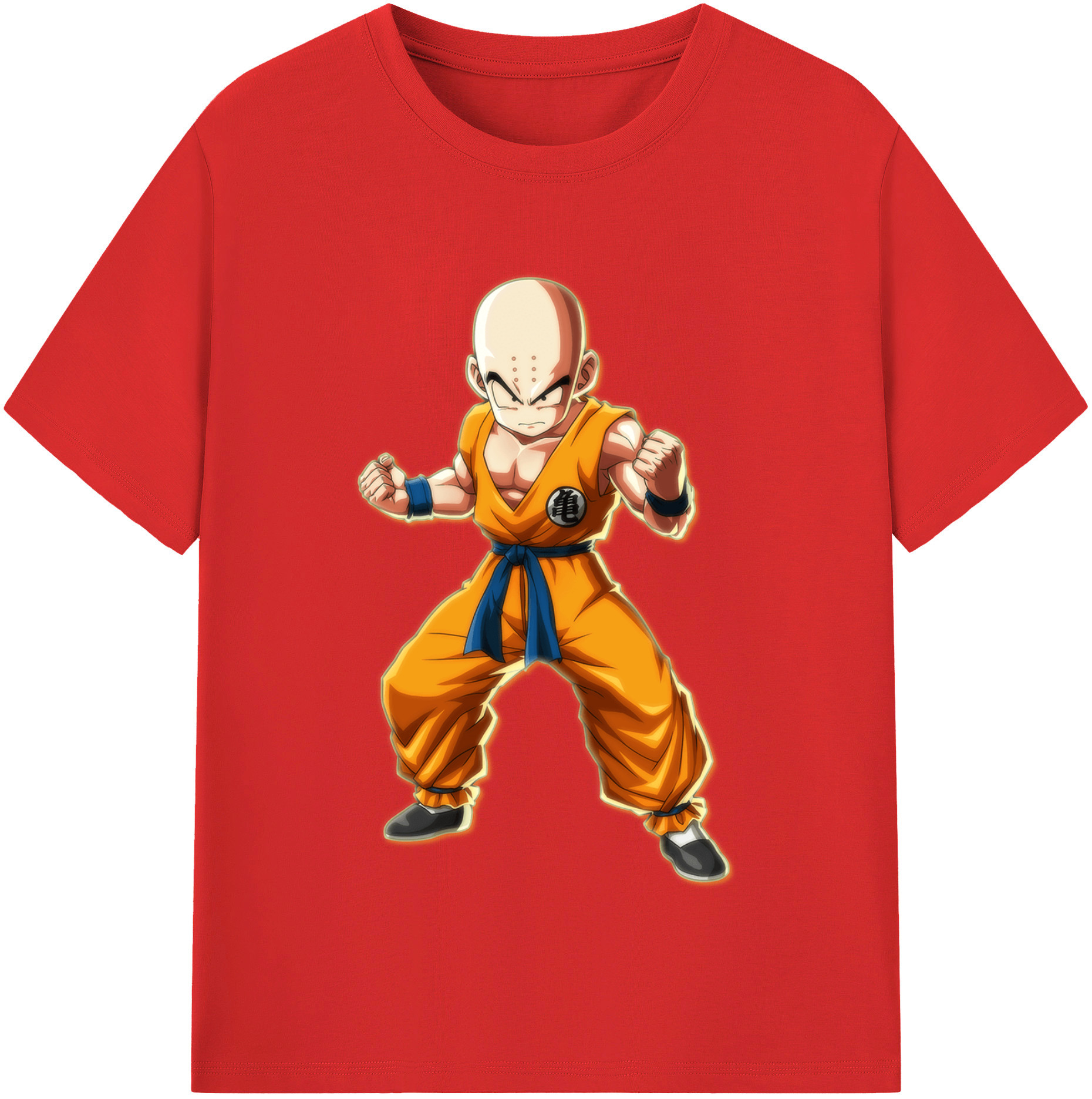（画像用） ドラゴンボール クリリン DRAGON BALL krillin 綿100％半袖Tシャツ（フロントプリント）