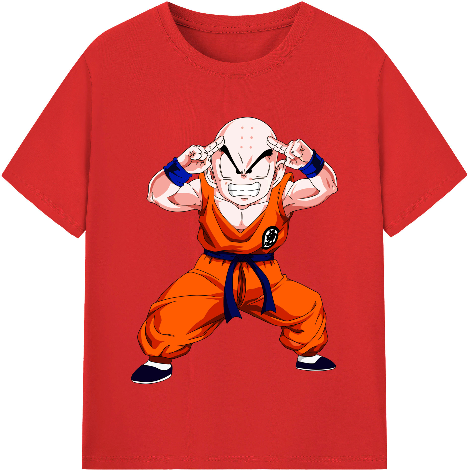（画像用） ドラゴンボール クリリン DRAGON BALL krillin 綿100％半袖Tシャツ（フロントプリント）