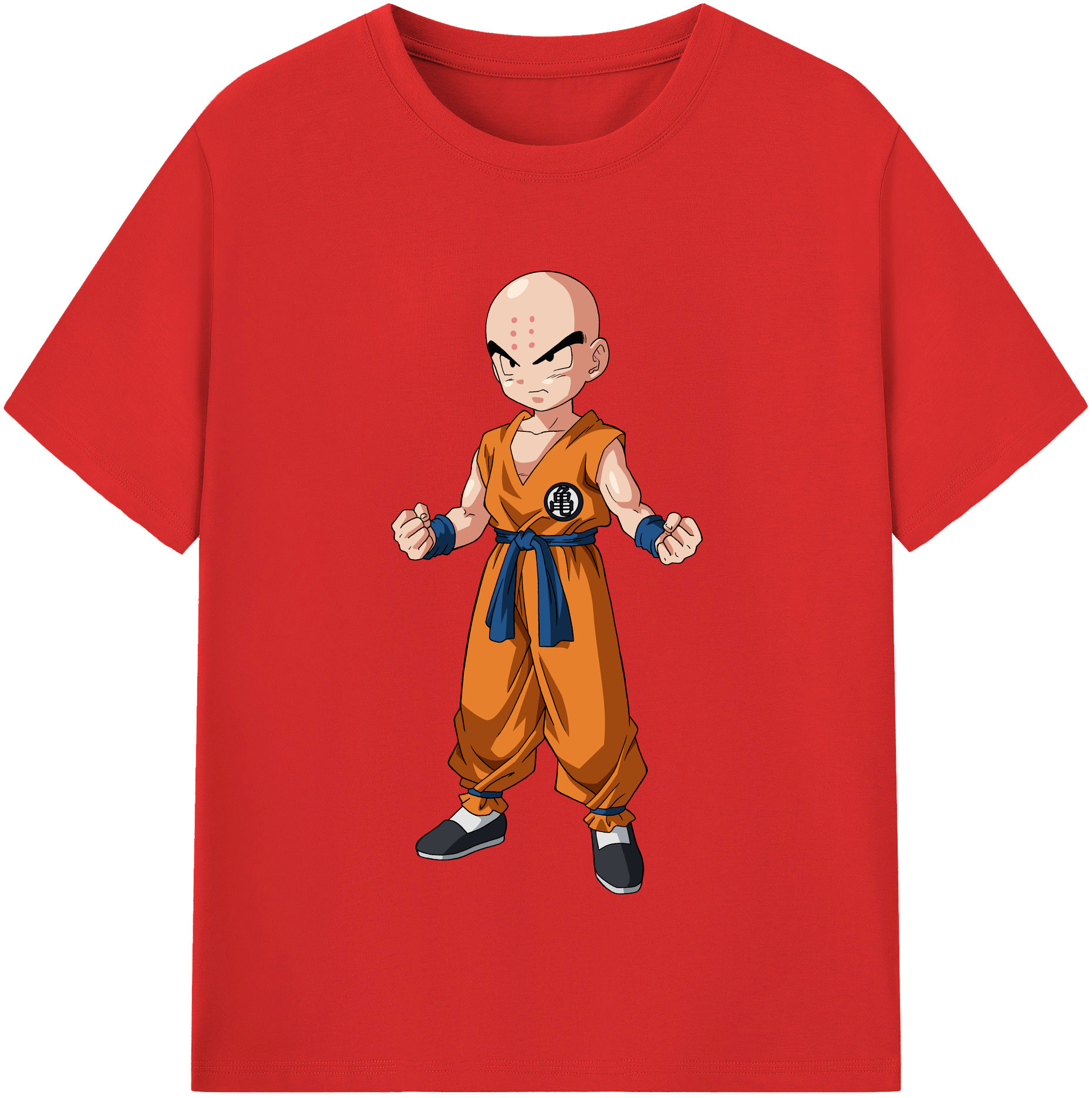 （画像用） ドラゴンボール クリリン DRAGON BALL krillin 綿100％半袖Tシャツ（フロントプリント）