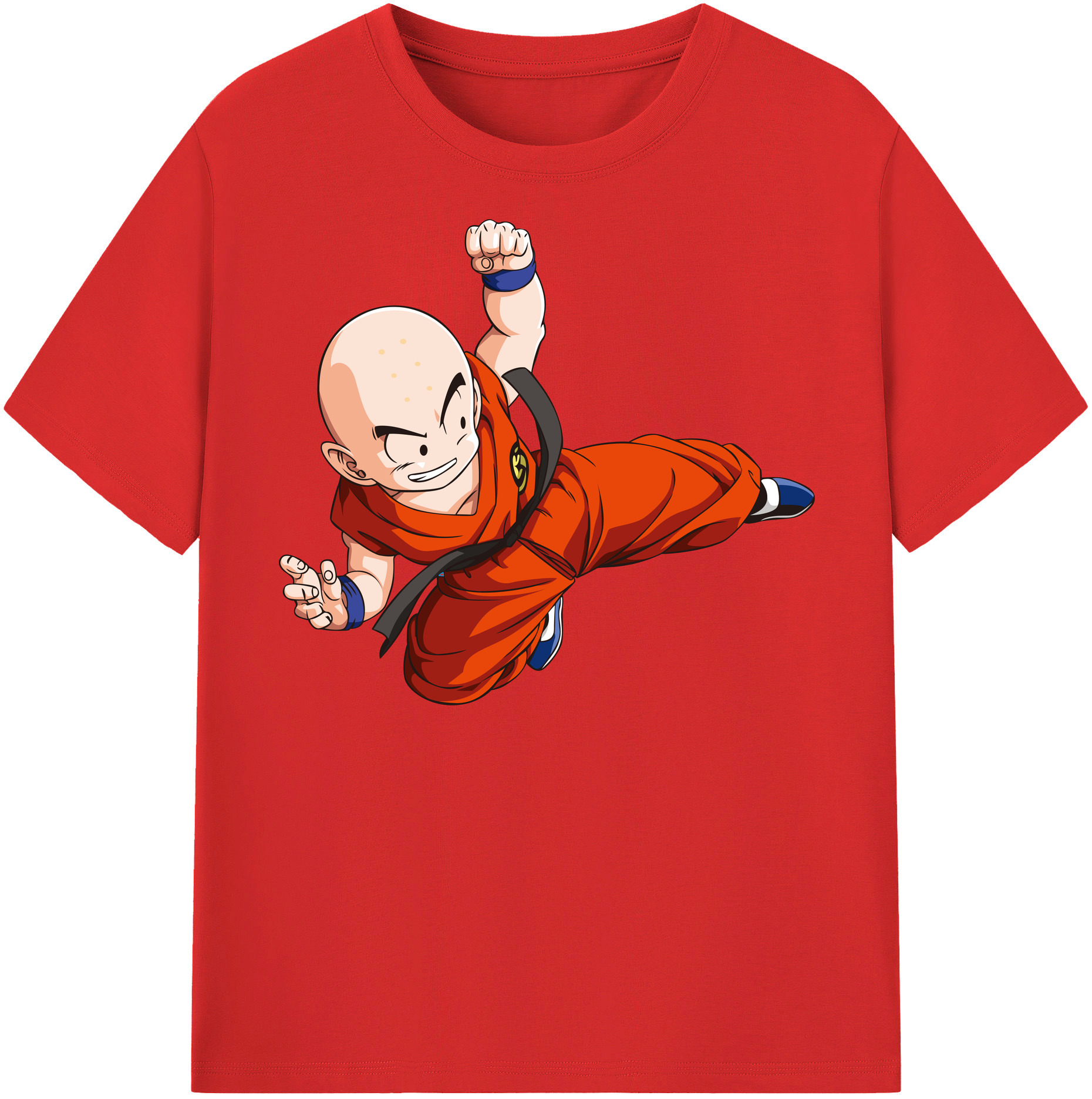 （画像用） ドラゴンボール クリリン DRAGON BALL krillin 綿100％半袖Tシャツ（フロントプリント）