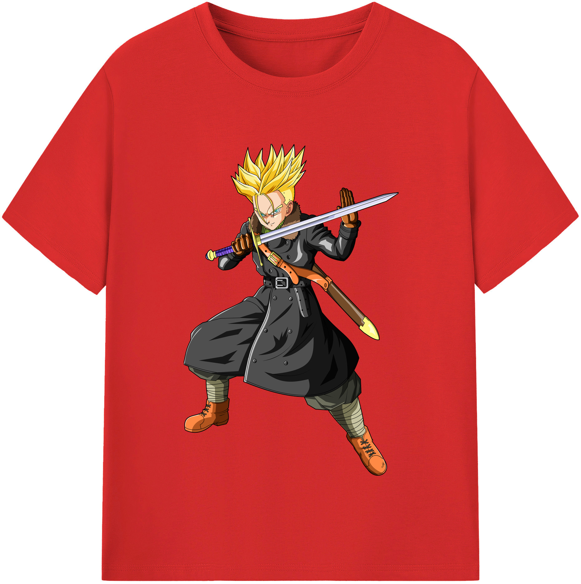 （画像用） ドラゴンボール トランクス（Torankusu）DRAGON BALL Trunks 綿100％半袖Tシャツ（フロントプリント）
