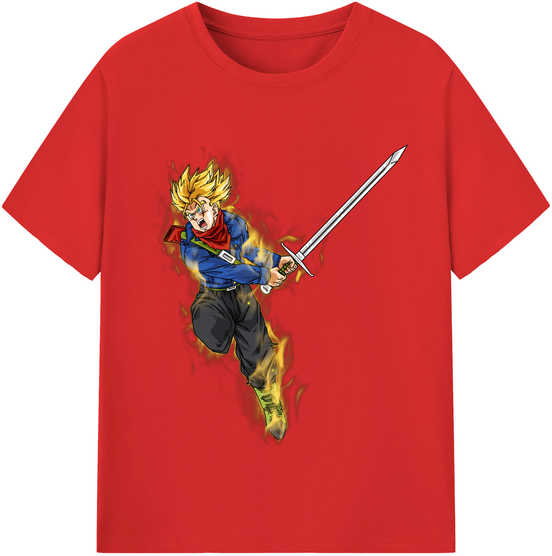 （画像用） ドラゴンボール トランクス（Torankusu）DRAGON BALL Trunks 綿100％半袖Tシャツ（フロントプリント）