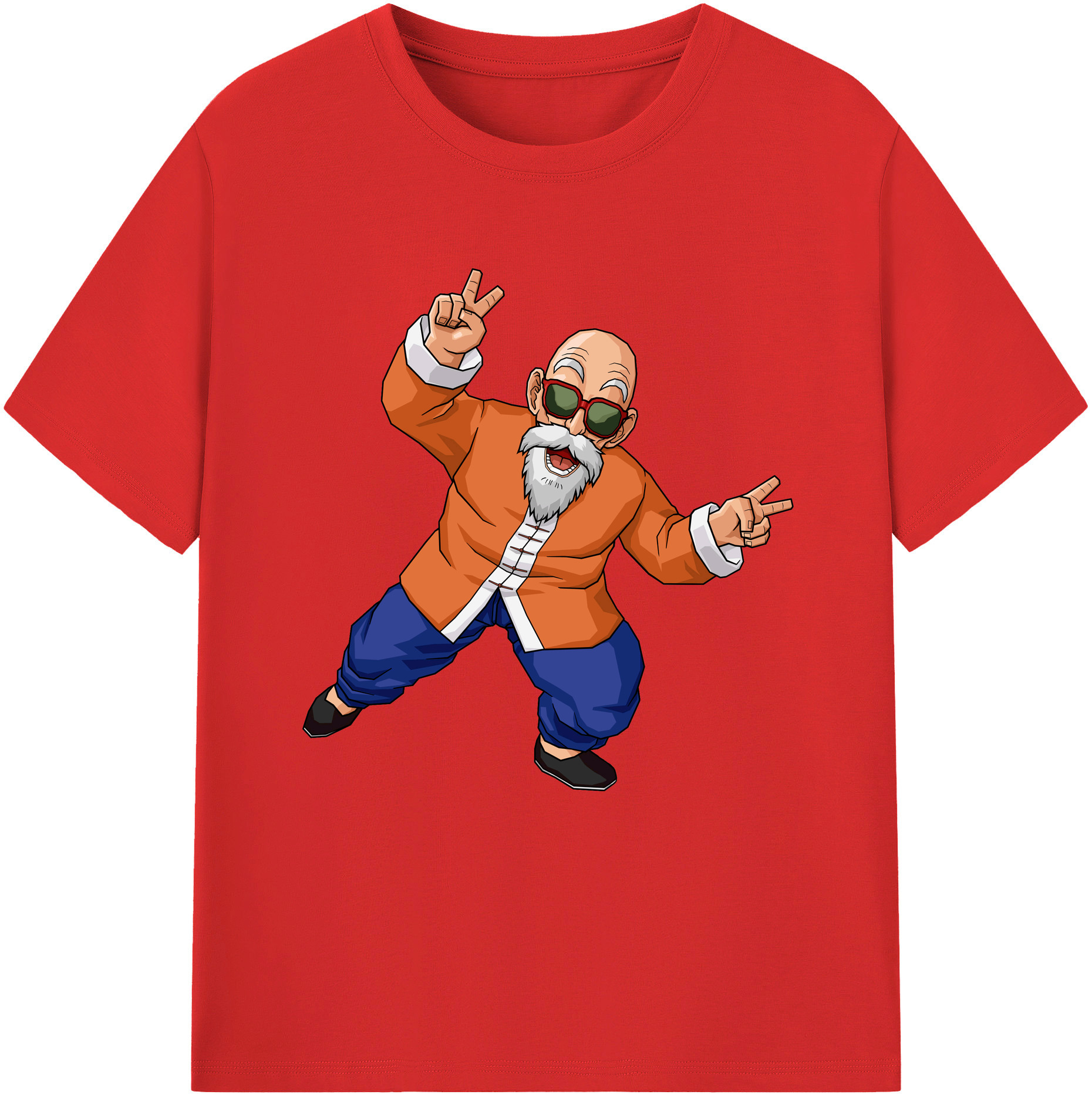 （画像用） ドラゴンボール 亀仙人（かめせんにん） DRAGON BALL Master Roshi Kame Sennin 綿100％半袖Tシャツ（フロントプリント）