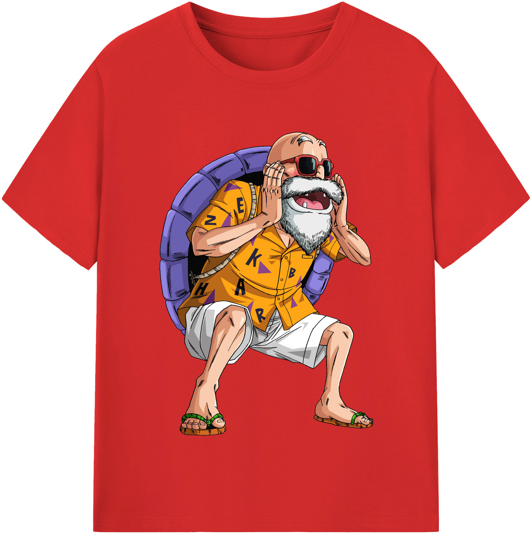 （画像用） ドラゴンボール 亀仙人（かめせんにん） DRAGON BALL Master Roshi Kame Sennin 綿100％半袖Tシャツ（フロントプリント）