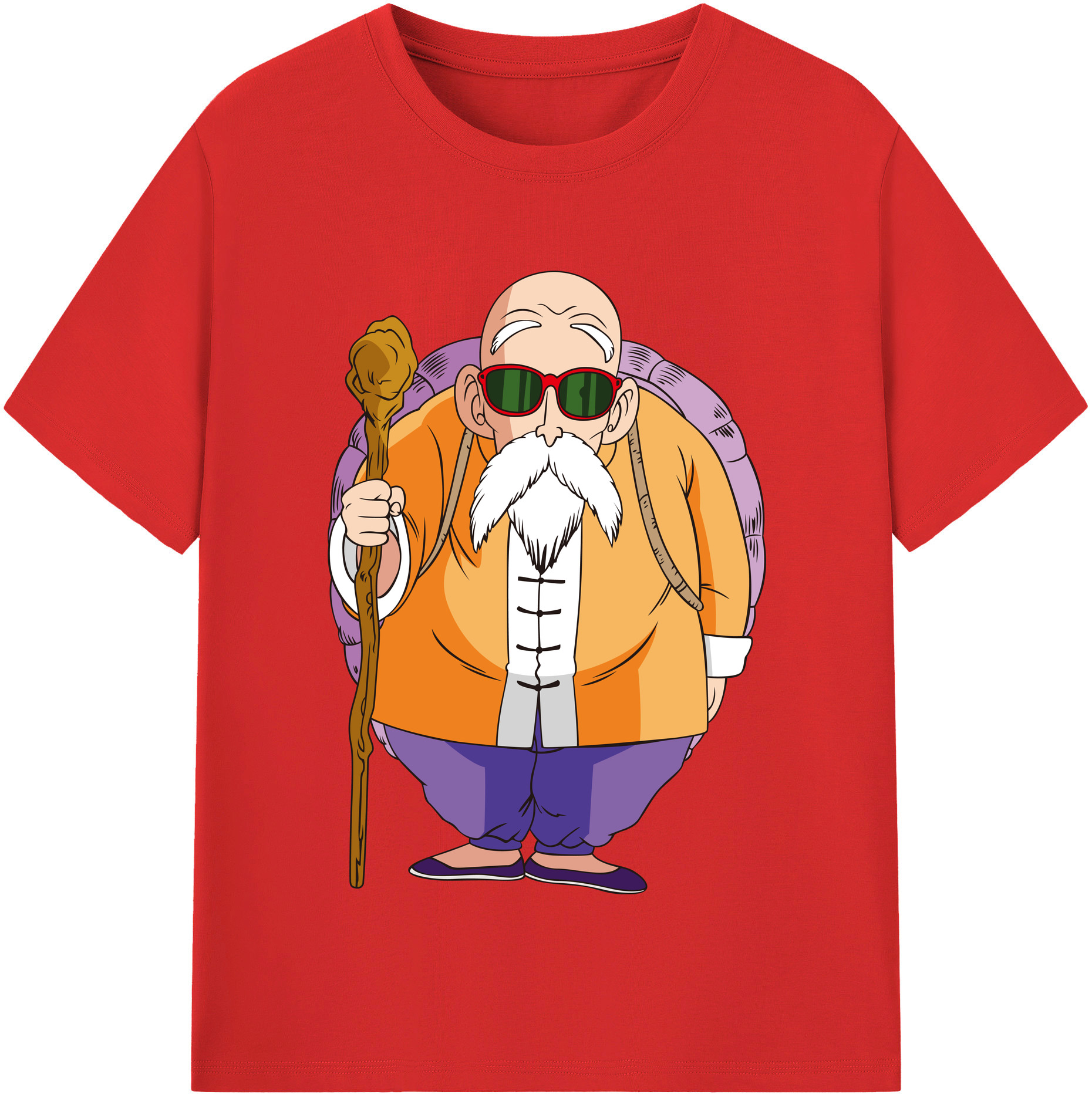 （画像用） ドラゴンボール 亀仙人（かめせんにん） DRAGON BALL Master Roshi Kame Sennin 綿100％半袖Tシャツ（フロントプリント）