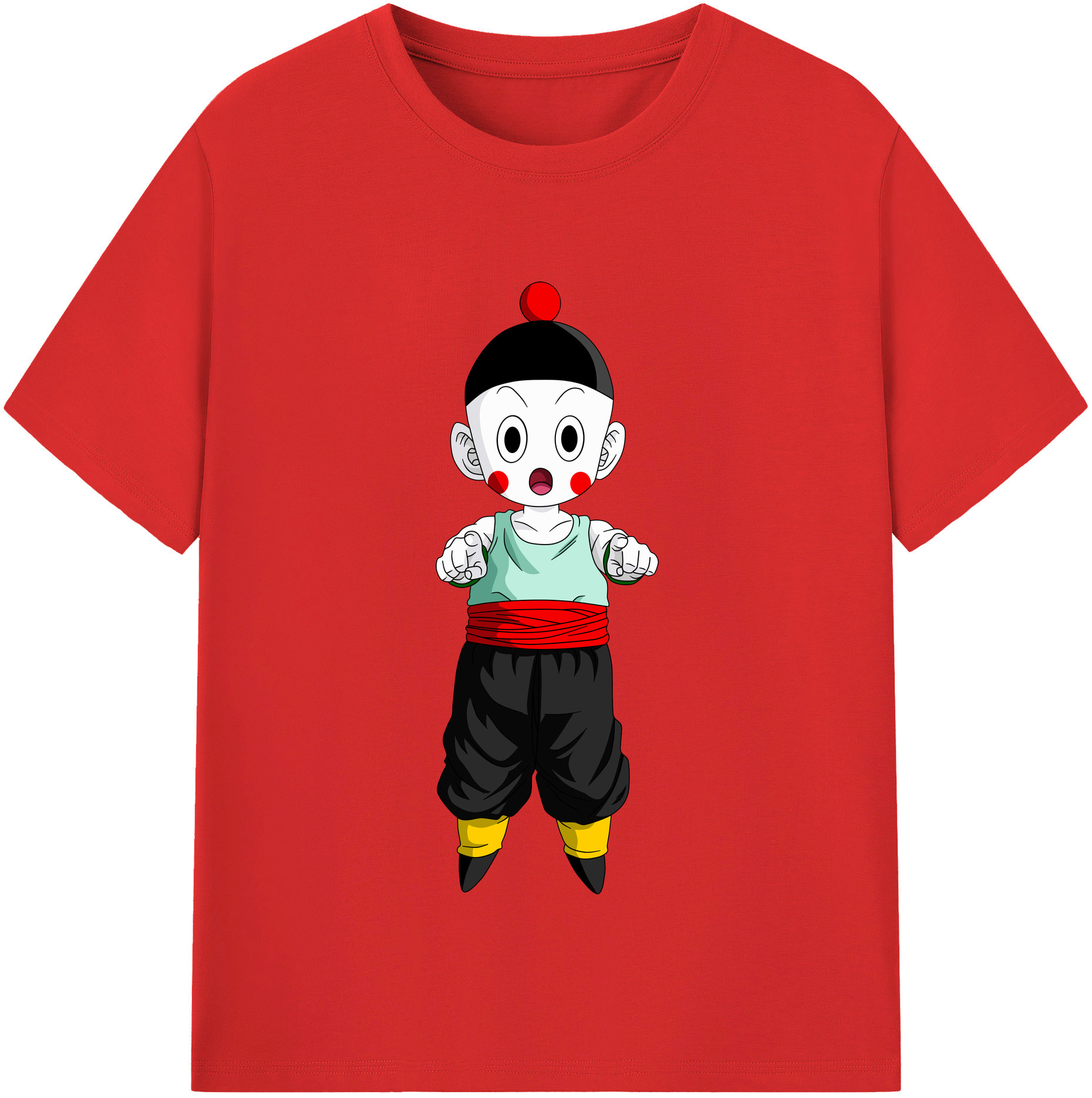 （画像用） ドラゴンボール 餃子（チャオズ）DRAGON BALL Chaoz 綿100％半袖Tシャツ（フロントプリント）