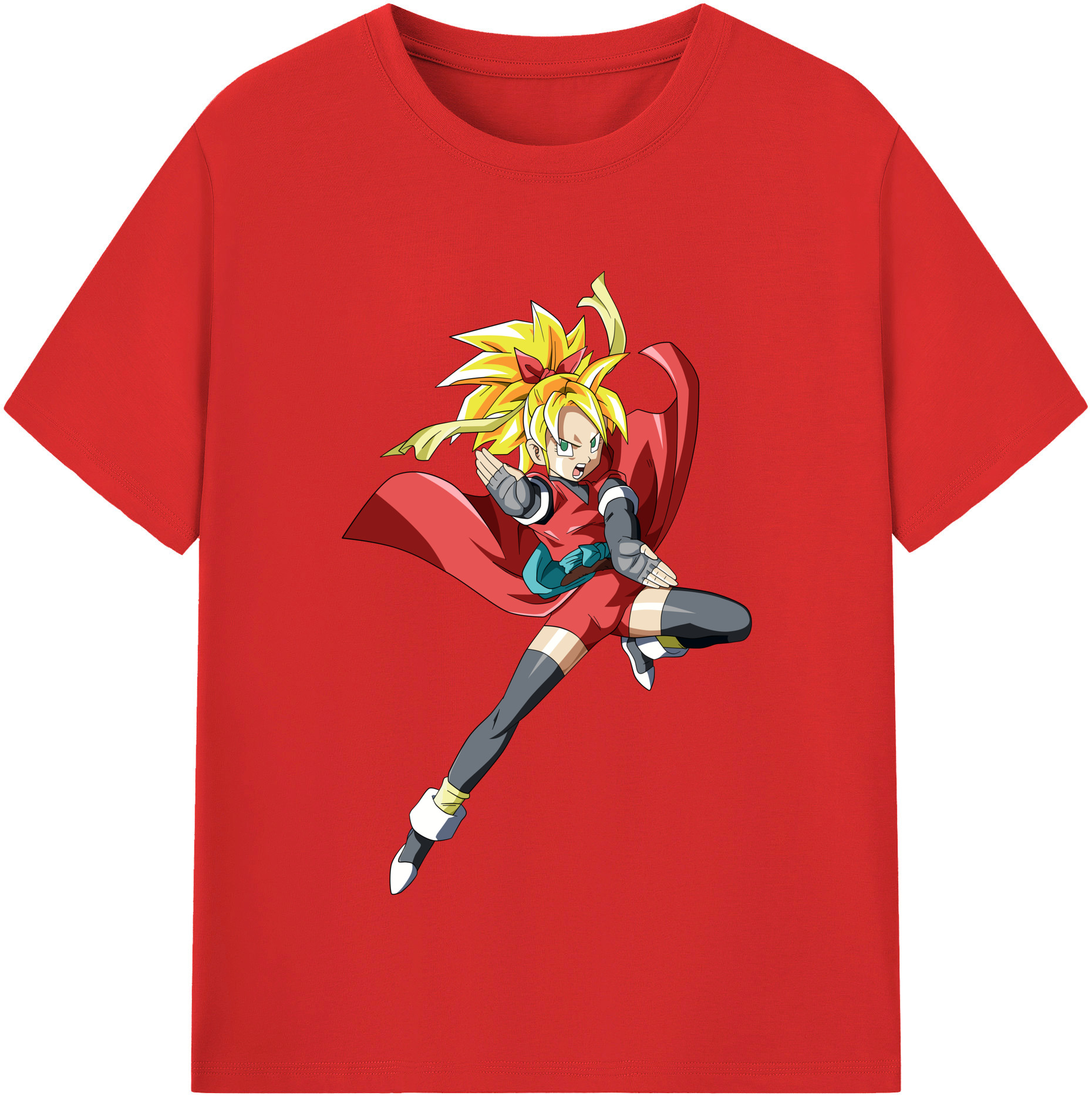（画像用） ドラゴンボール カリフラ DRAGON BALL Caulifla 綿100％半袖Tシャツ（フロントプリント）