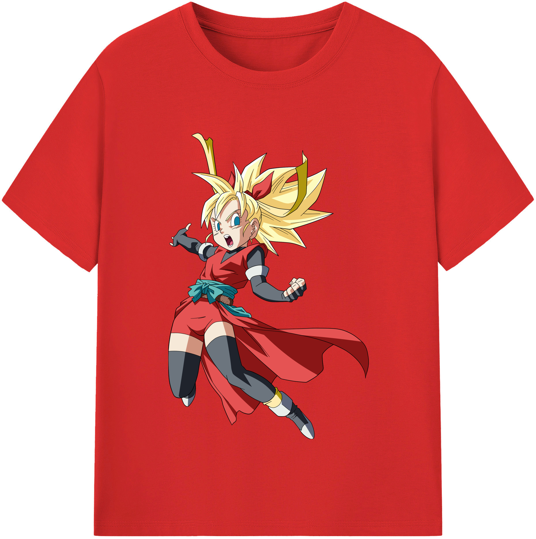（画像用） ドラゴンボール カリフラ DRAGON BALL Caulifla 綿100％半袖Tシャツ（フロントプリント）