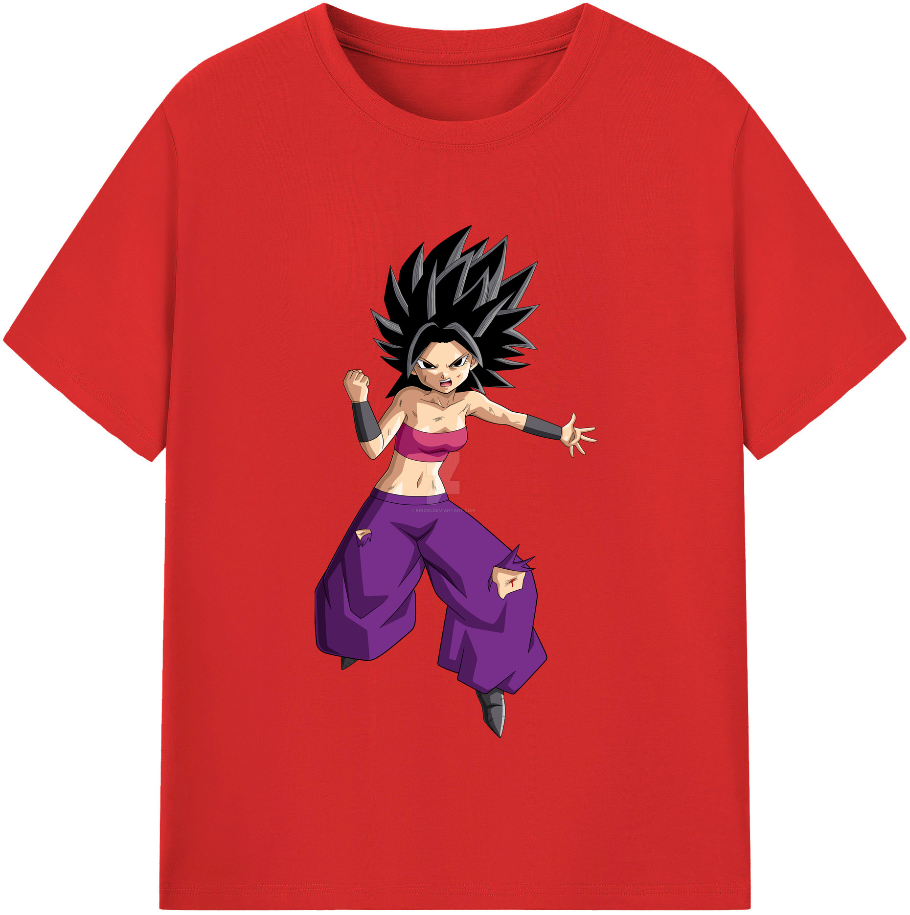 （画像用） ドラゴンボール カリフラ DRAGON BALL Caulifla 綿100％半袖Tシャツ（フロントプリント）