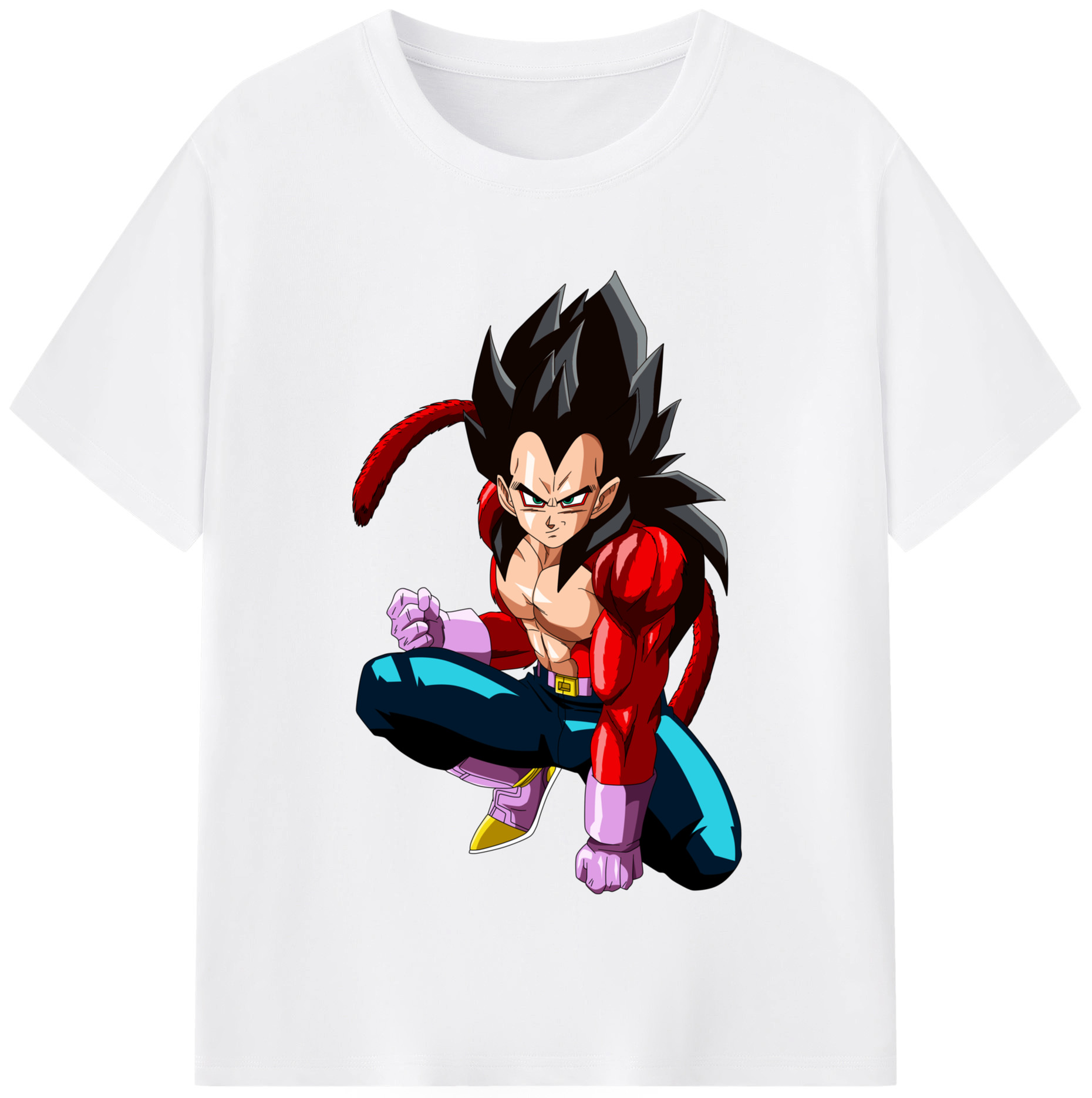 （画像用） ドラゴンボール ベジータ四世（Bejīta Yonsei）DRAGON BALL Vegeta IV 綿100％半袖Tシャツ（フロントプリント）