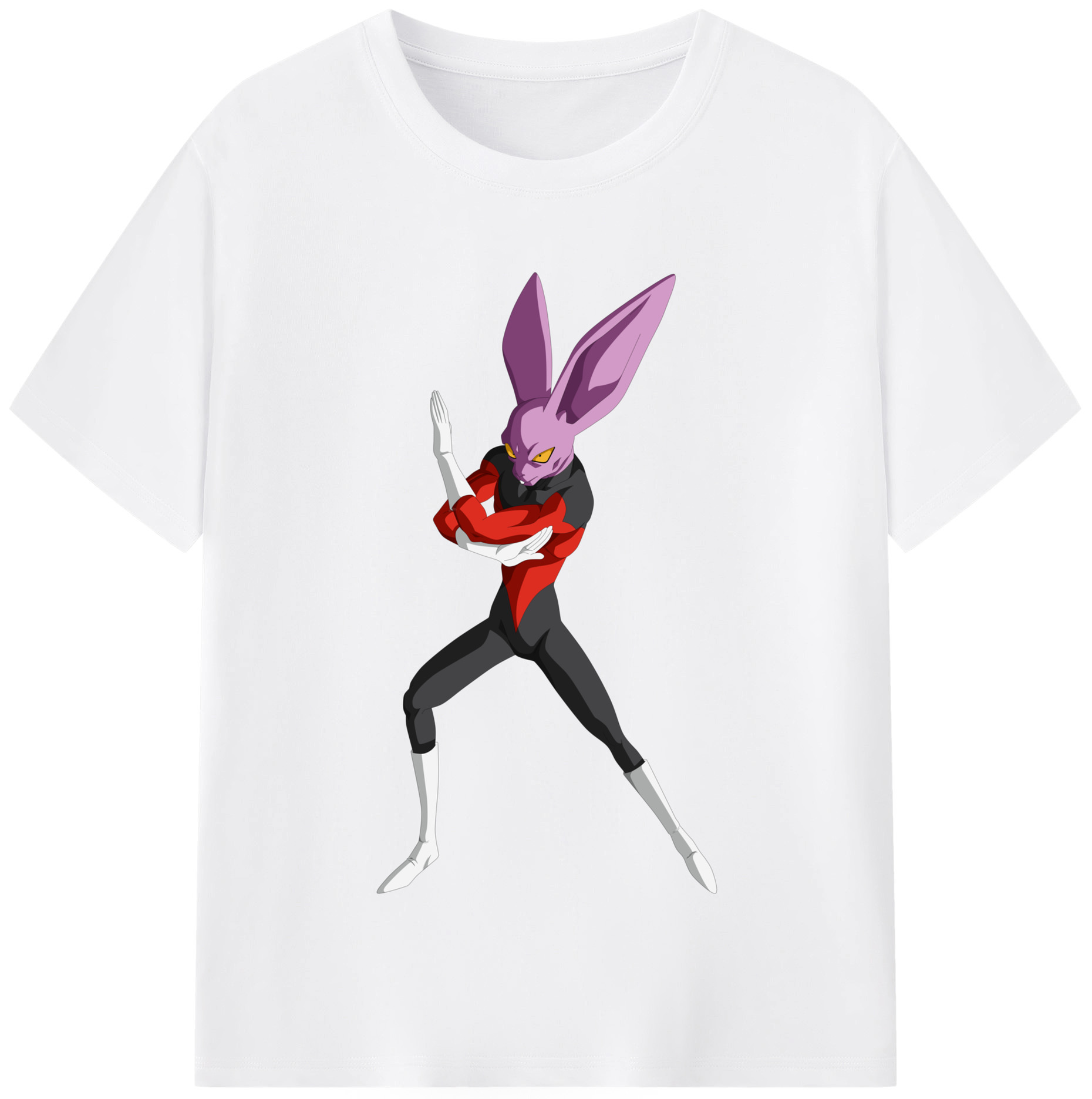 （画像用） ドラゴンボール ビルス 破壊神ビルス DRAGON BALL Beerus Birusu 綿100％半袖Tシャツ（フロントプリント）