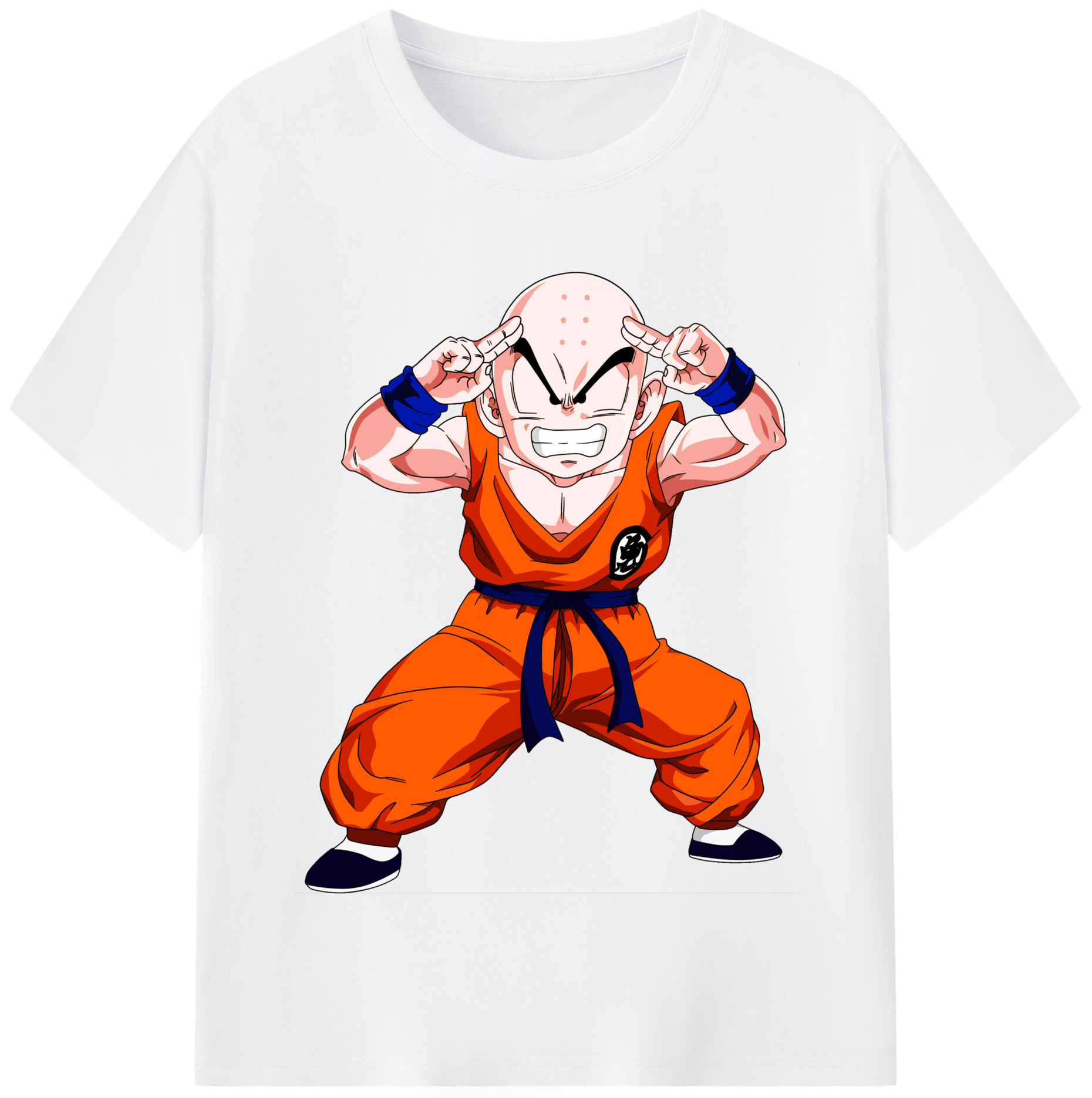 （画像用） ドラゴンボール クリリン DRAGON BALL krillin 綿100％半袖Tシャツ（フロントプリント）