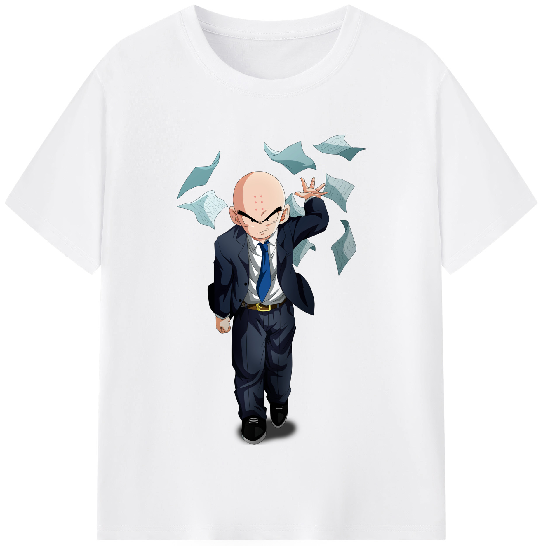 （画像用） ドラゴンボール クリリン DRAGON BALL krillin 綿100％半袖Tシャツ（フロントプリント）