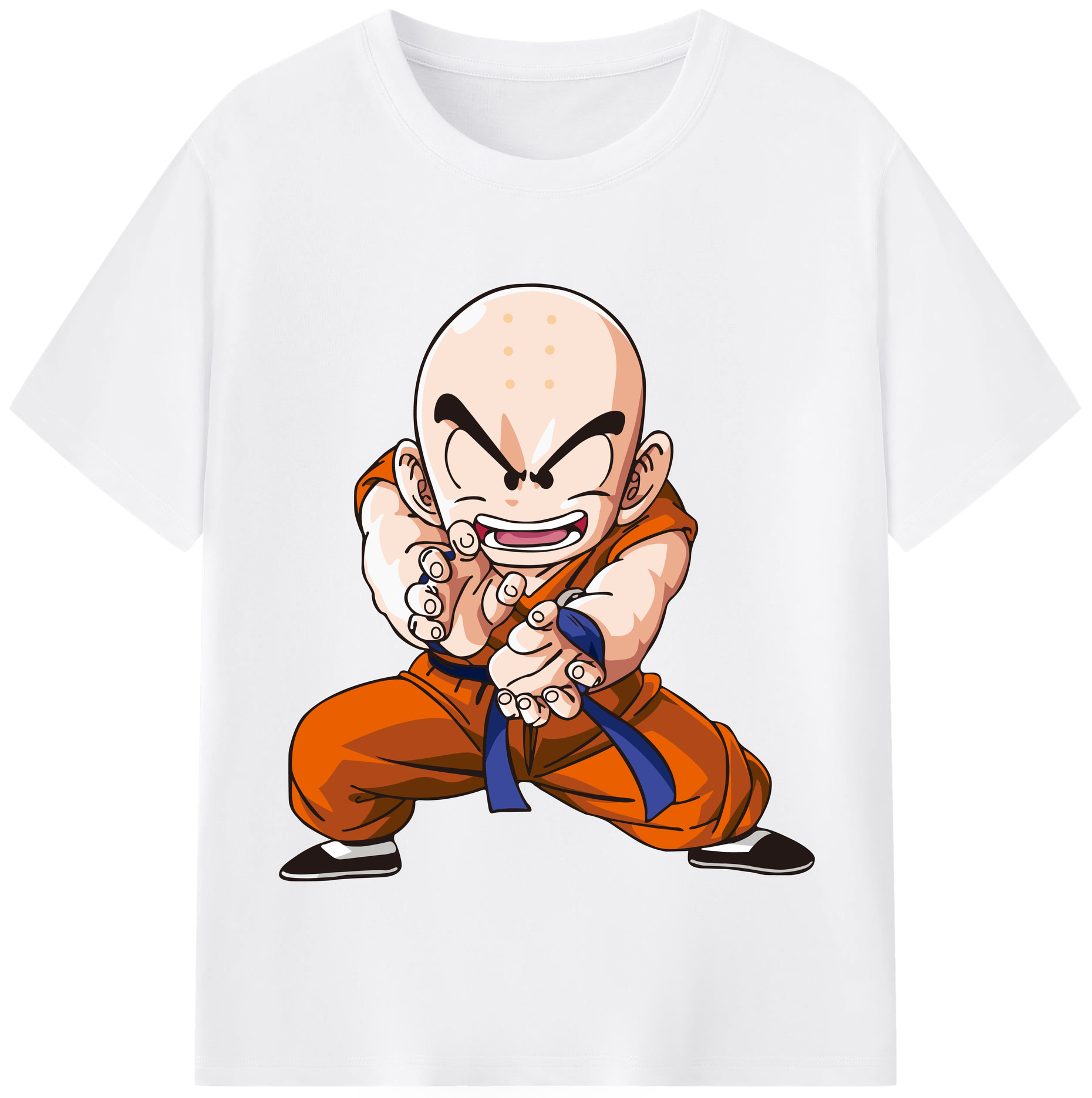 （画像用） ドラゴンボール クリリン DRAGON BALL krillin 綿100％半袖Tシャツ（フロントプリント）