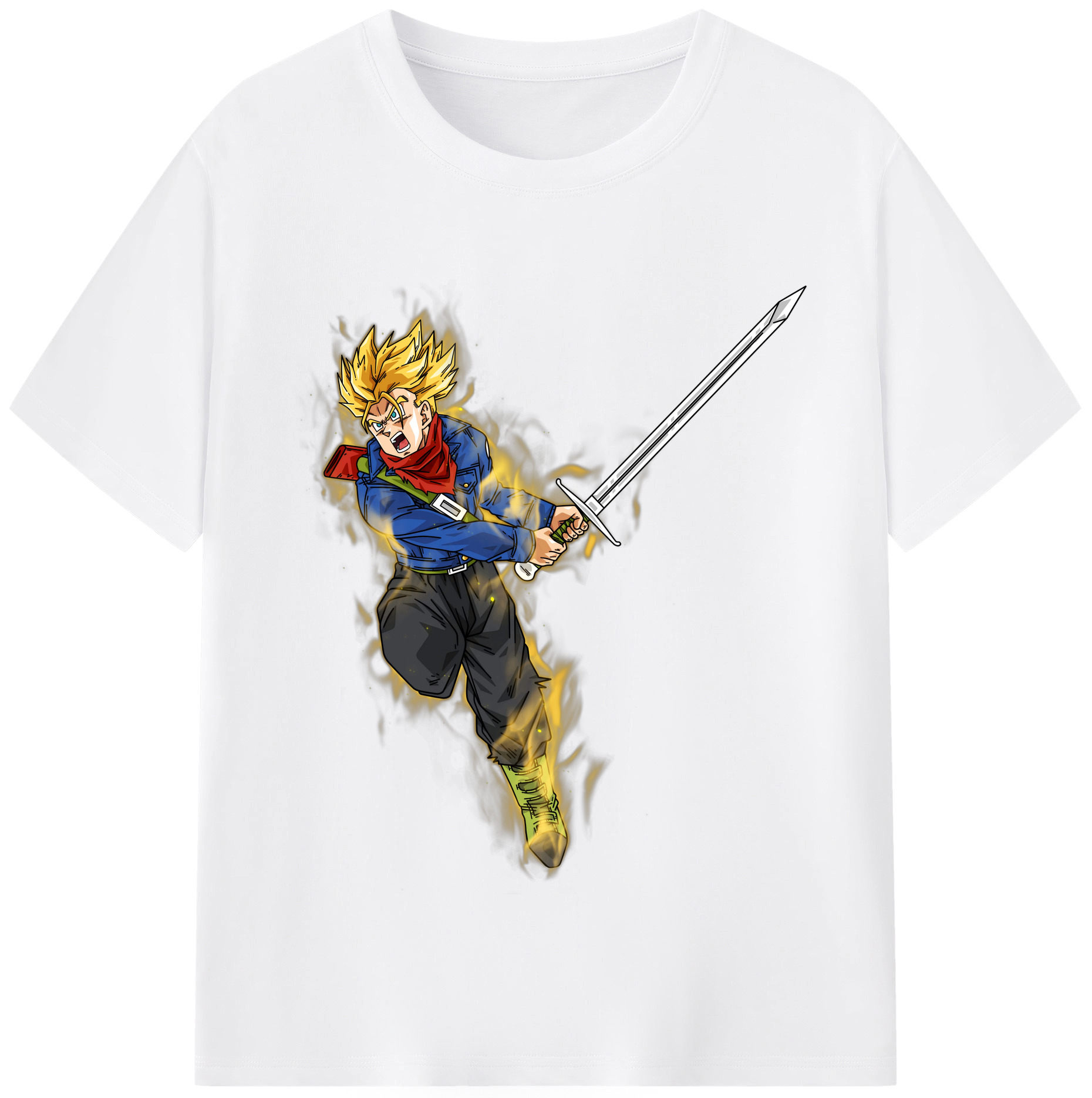 （画像用） ドラゴンボール トランクス（Torankusu）DRAGON BALL Trunks 綿100％半袖Tシャツ（フロントプリント）