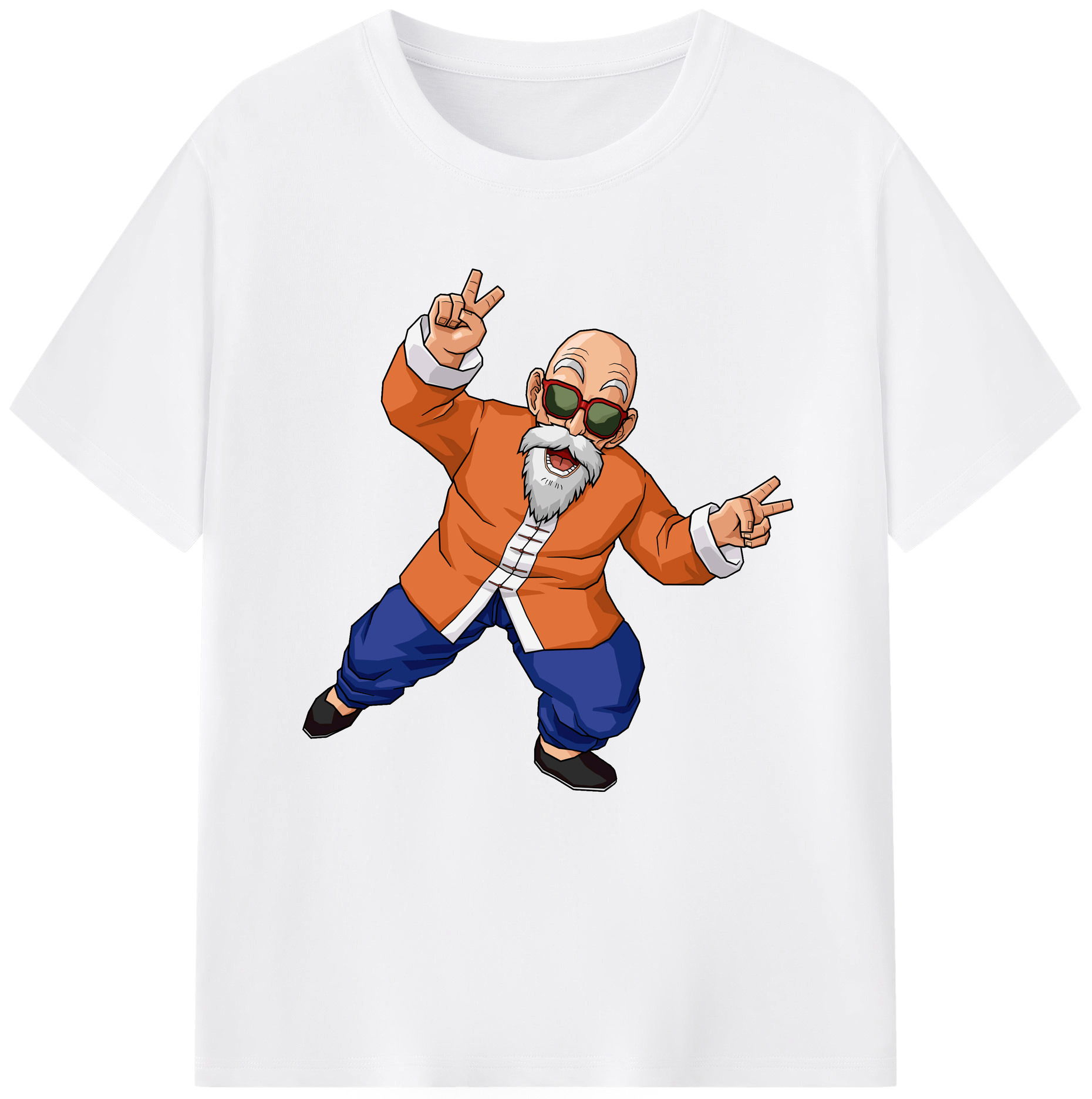 （画像用） ドラゴンボール 亀仙人（かめせんにん） DRAGON BALL Master Roshi Kame Sennin 綿100％半袖Tシャツ（フロントプリント）