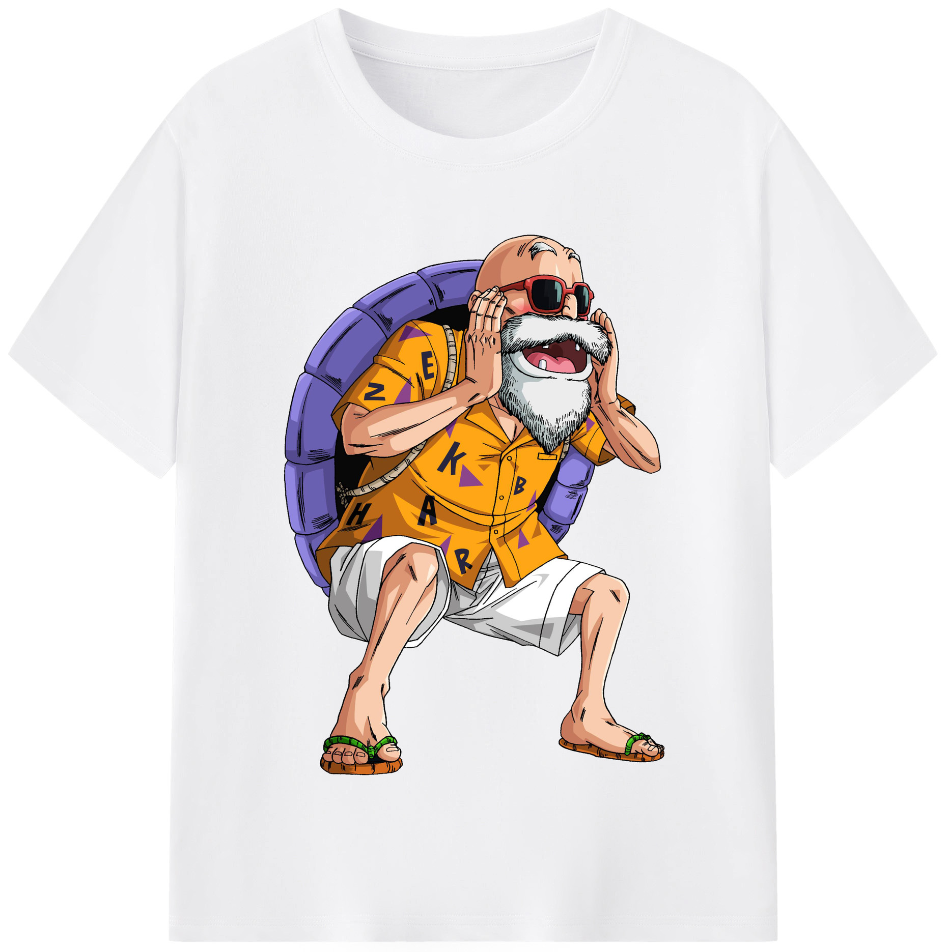 （画像用） ドラゴンボール 亀仙人（かめせんにん） DRAGON BALL Master Roshi Kame Sennin 綿100％半袖Tシャツ（フロントプリント）