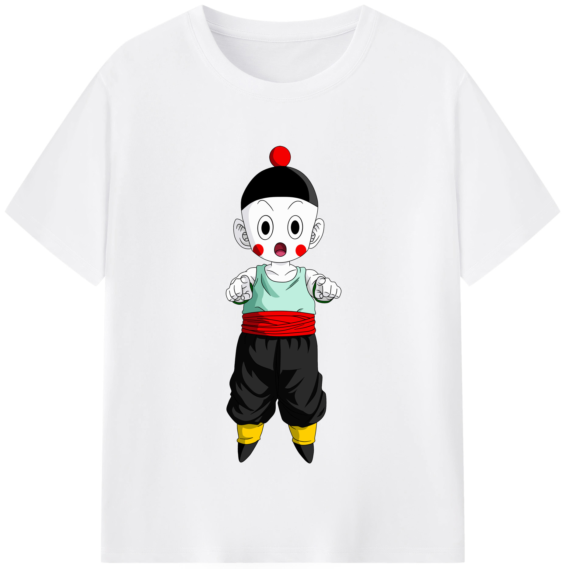 （画像用） ドラゴンボール 餃子（チャオズ）DRAGON BALL Chaoz 綿100％半袖Tシャツ（フロントプリント）