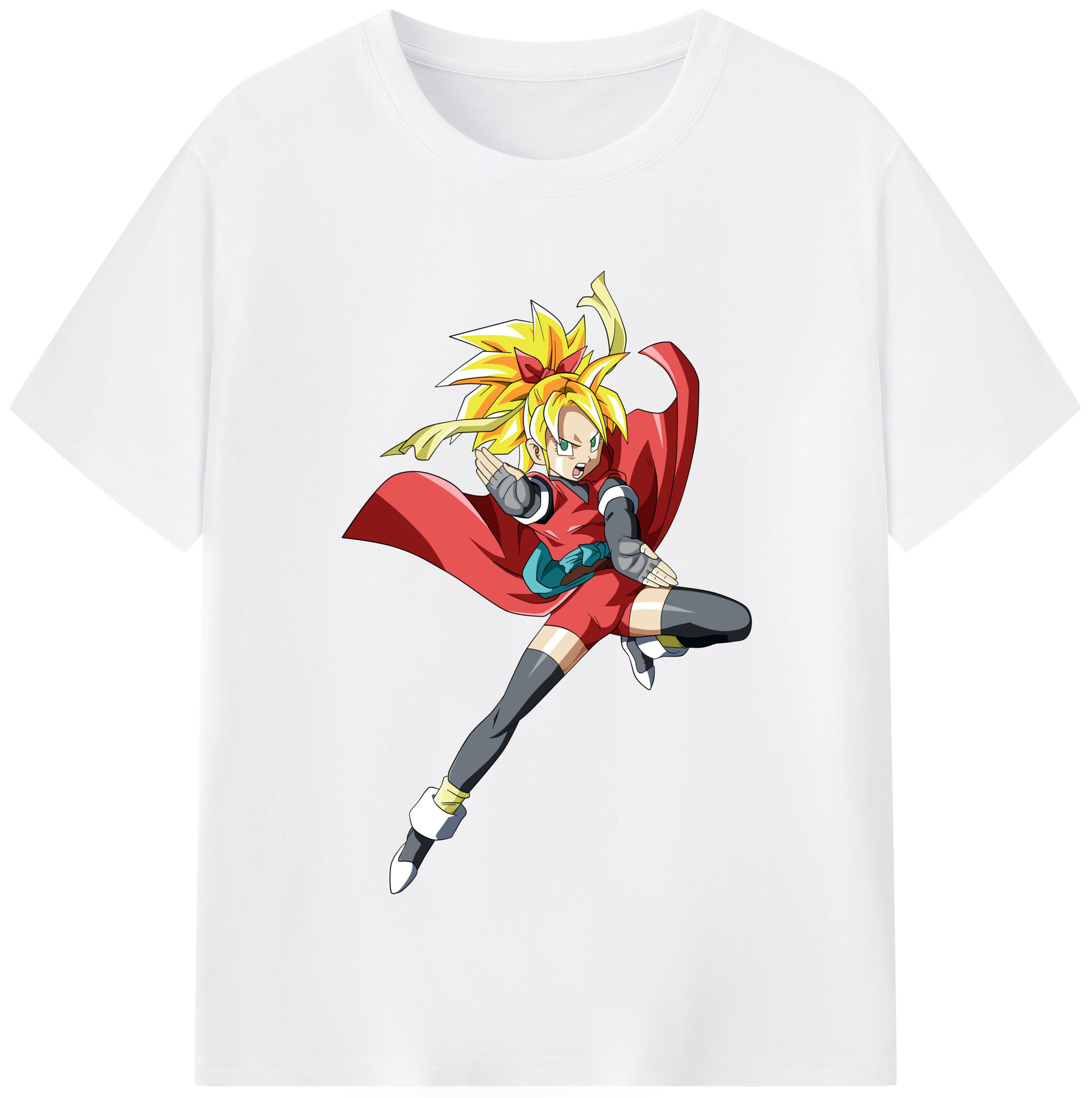 （画像用） ドラゴンボール カリフラ DRAGON BALL Caulifla 綿100％半袖Tシャツ（フロントプリント）