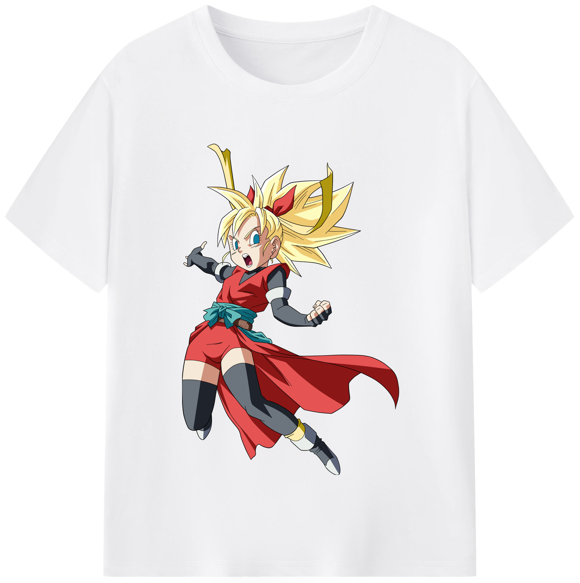 （画像用） ドラゴンボール カリフラ DRAGON BALL Caulifla 綿100％半袖Tシャツ（フロントプリント）