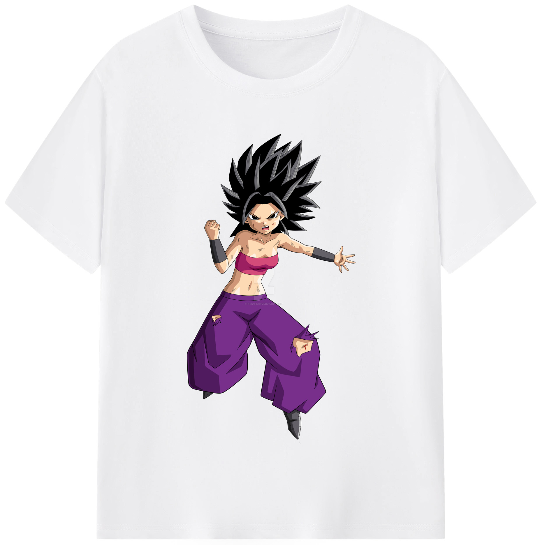 （画像用） ドラゴンボール カリフラ DRAGON BALL Caulifla 綿100％半袖Tシャツ（フロントプリント）