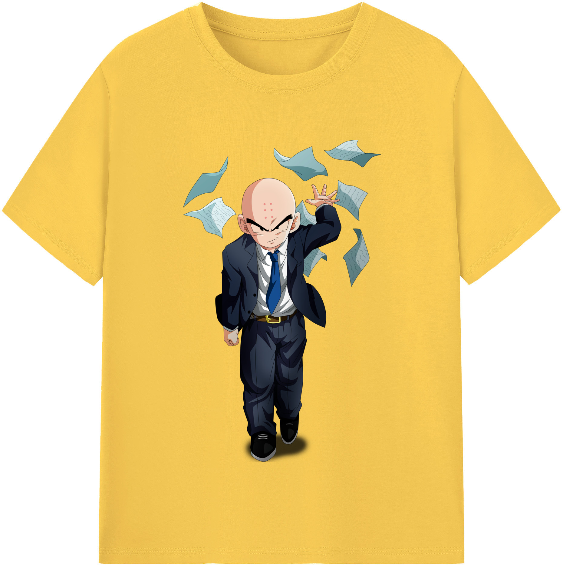 （画像用） ドラゴンボール クリリン DRAGON BALL krillin 綿100％半袖Tシャツ（フロントプリント）