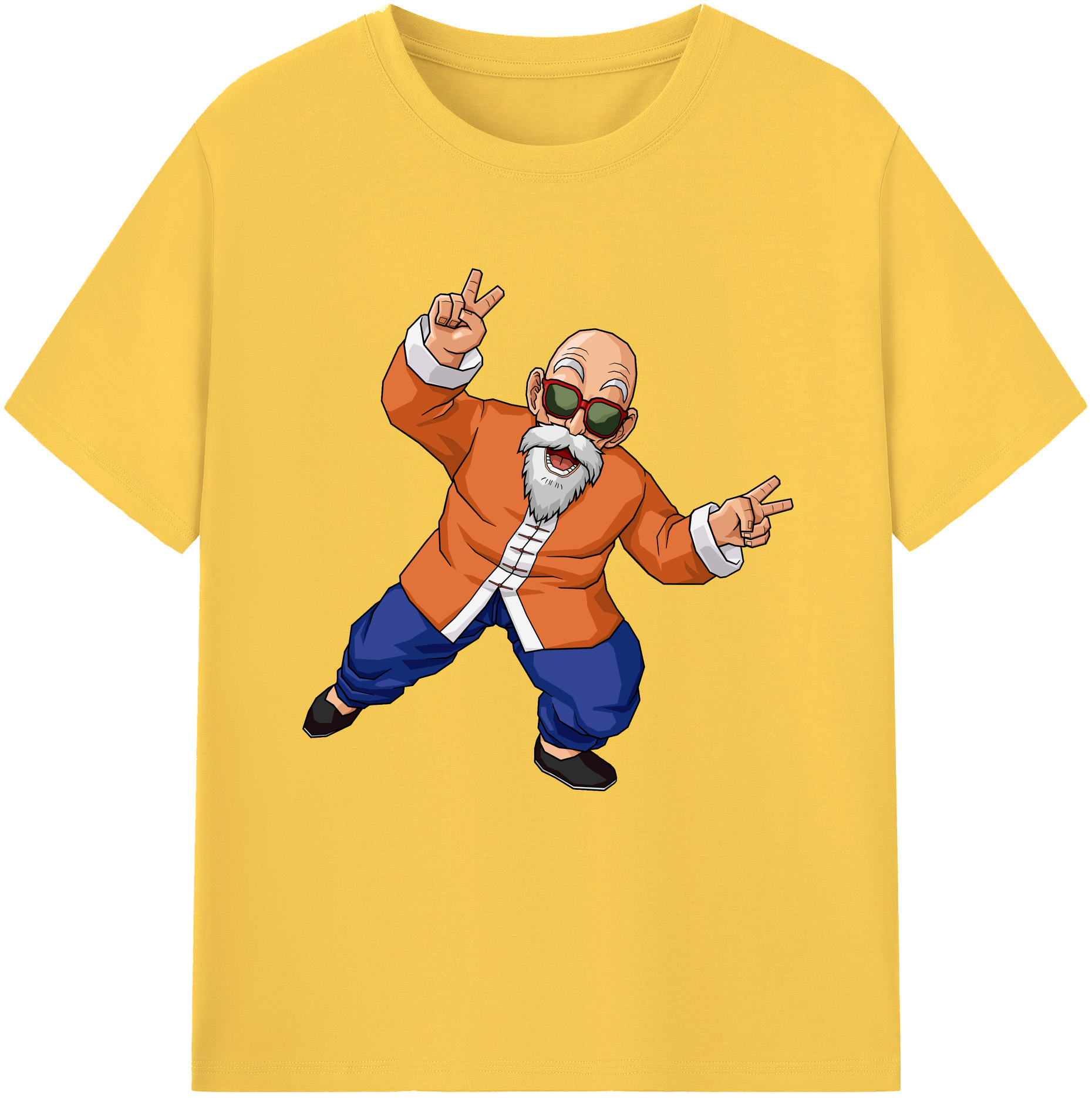 （画像用） ドラゴンボール 亀仙人（かめせんにん） DRAGON BALL Master Roshi Kame Sennin 綿100％半袖Tシャツ（フロントプリント）