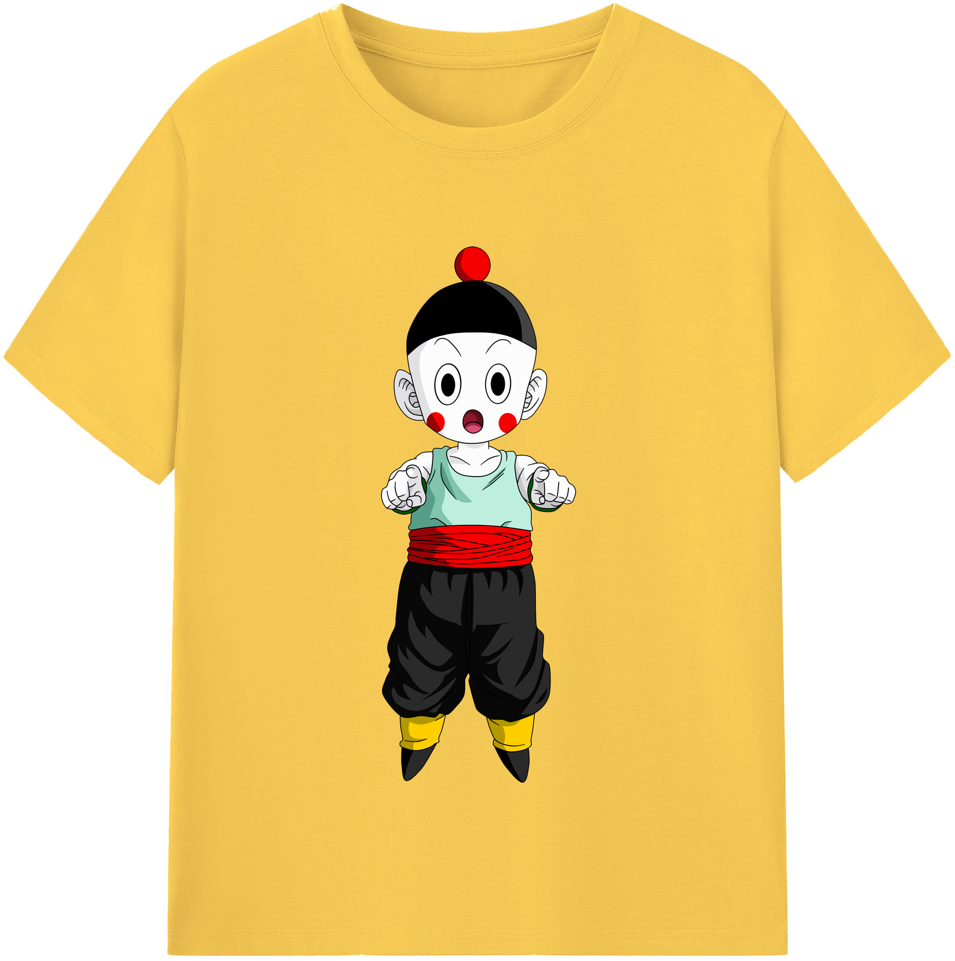 （画像用） ドラゴンボール 餃子（チャオズ）DRAGON BALL Chaoz 綿100％半袖Tシャツ（フロントプリント）