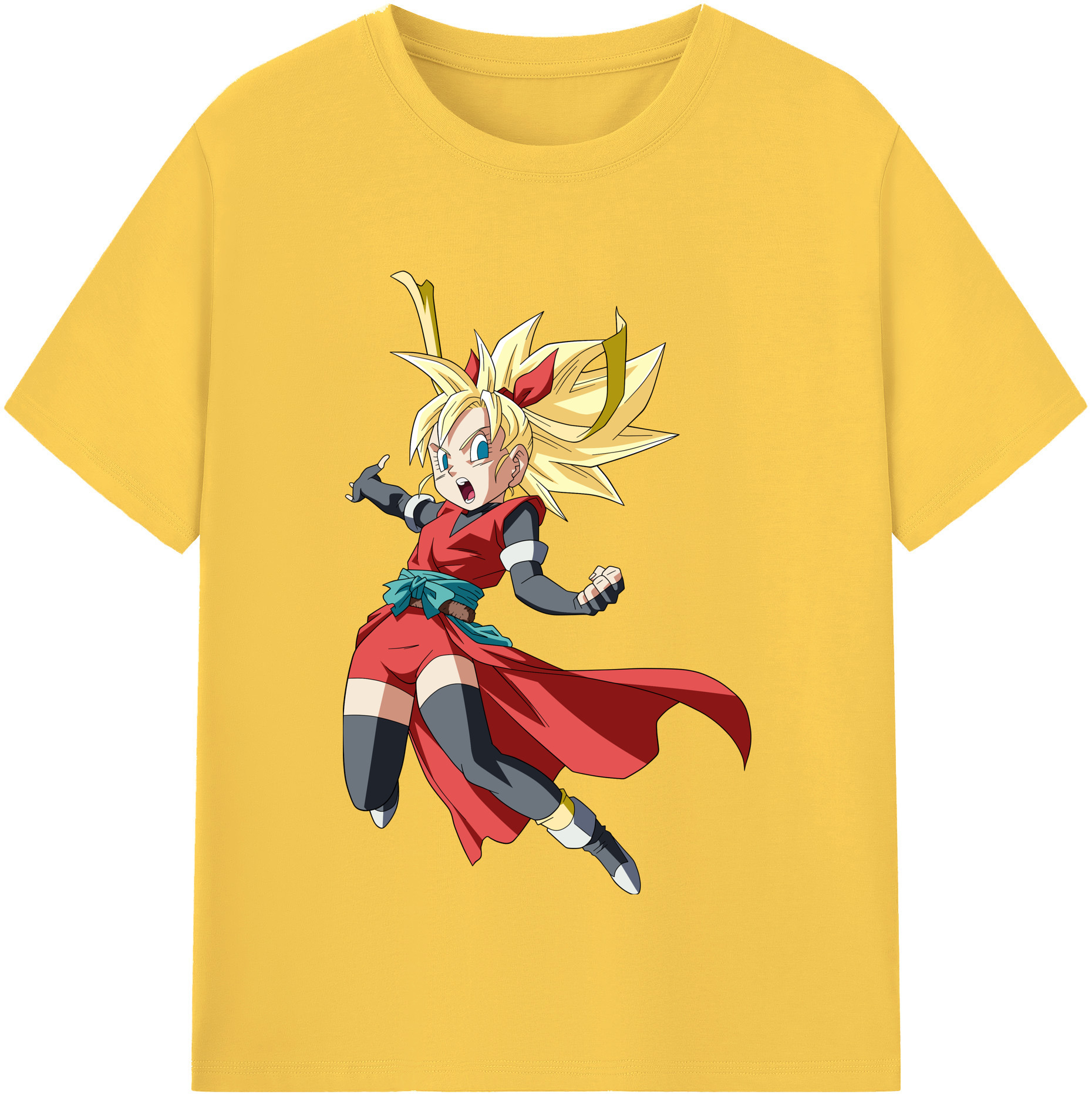 （画像用） ドラゴンボール カリフラ DRAGON BALL Caulifla 綿100％半袖Tシャツ（フロントプリント）