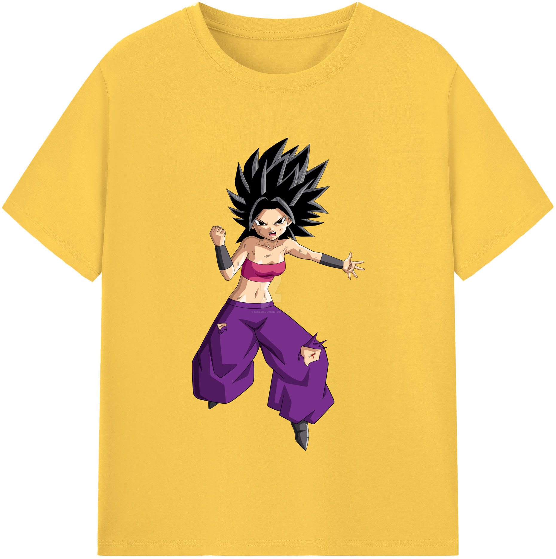 （画像用） ドラゴンボール カリフラ DRAGON BALL Caulifla 綿100％半袖Tシャツ（フロントプリント）