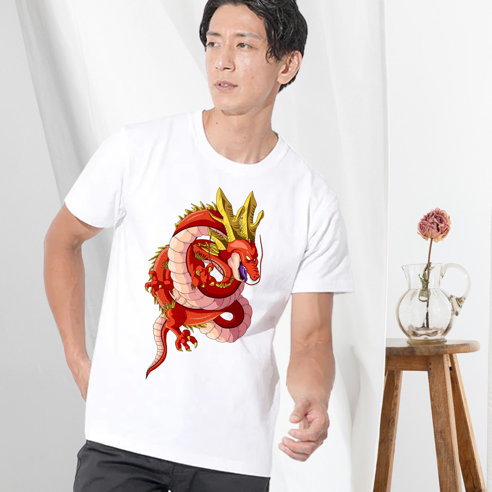 ドラゴンボール 神龍 シェンロン DRAGON BALL Shenron 綿100％半袖Tシャツ（フロントプリント）
